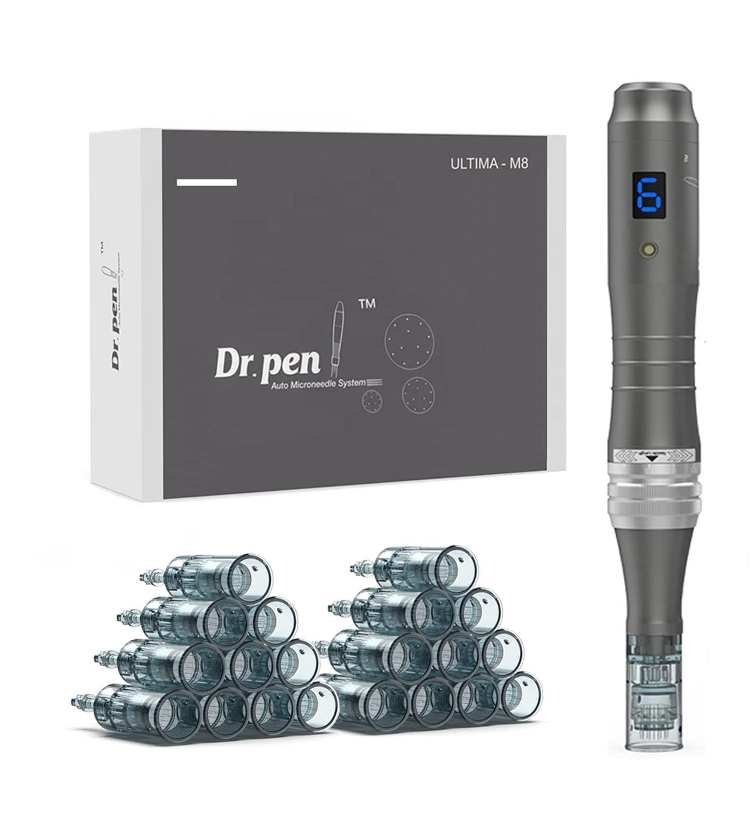 Dr. Pen M8 Wireless Electric Pen with 20 Replacement Tips - 16pins, 36pins, Nano 0.25mm | Professional Multi-Function Microneedling Tool - Buy Online on GoSupps.com