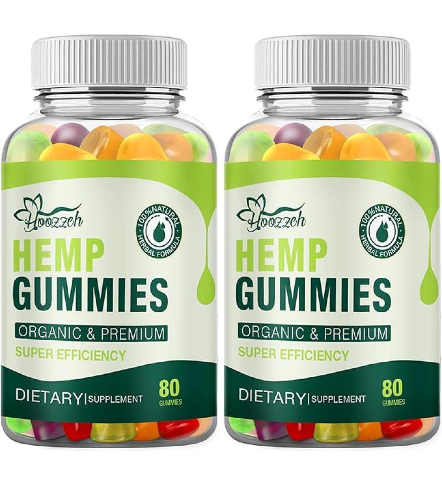 Natural Hemp Gummies High Potency for Pain Sleep Anxiety Relief Edible Gummy Made with Pure Hemp Oil Advanced Extra Strength Low Sugar Gluten Free (2-Pack) 80 Count (Pack of 2) - Buy Online on GoSupps.com