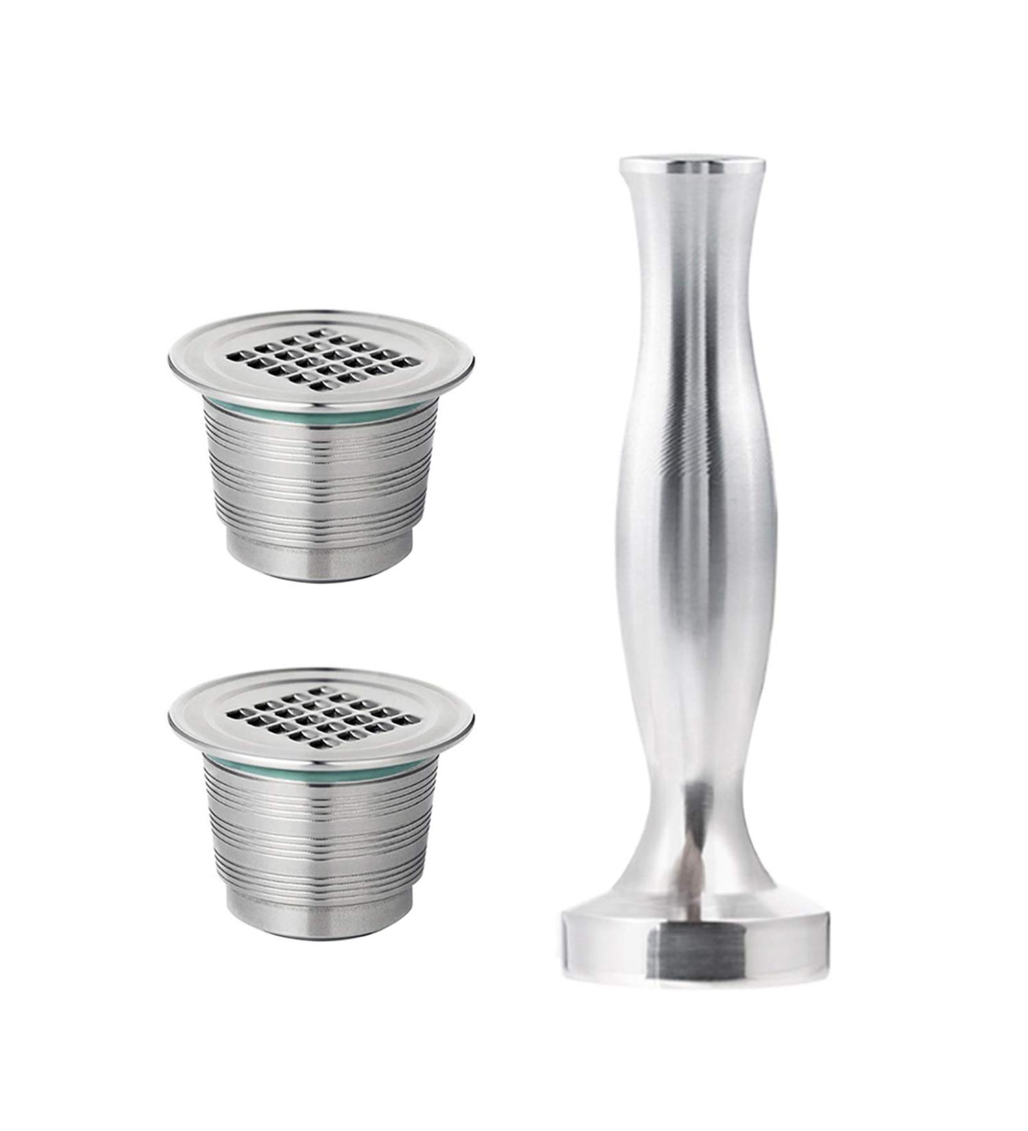 Rofawee Reusable Coffee Capsules 304 Stainless Steel K Cup Coffee Brewers Replacement for Espresso Hines 2 capsule cups + 1 hammer - Buy Online on GoSupps.com