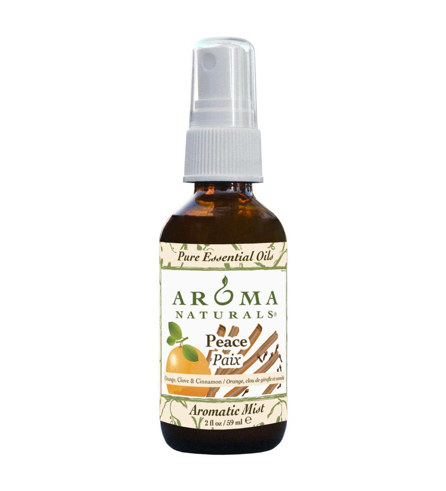 Aroma Naturals Aromatic Mist Spray, Peace, Orange, Clove and Cinnamon, 2 Ounce Peace 2 Ounce