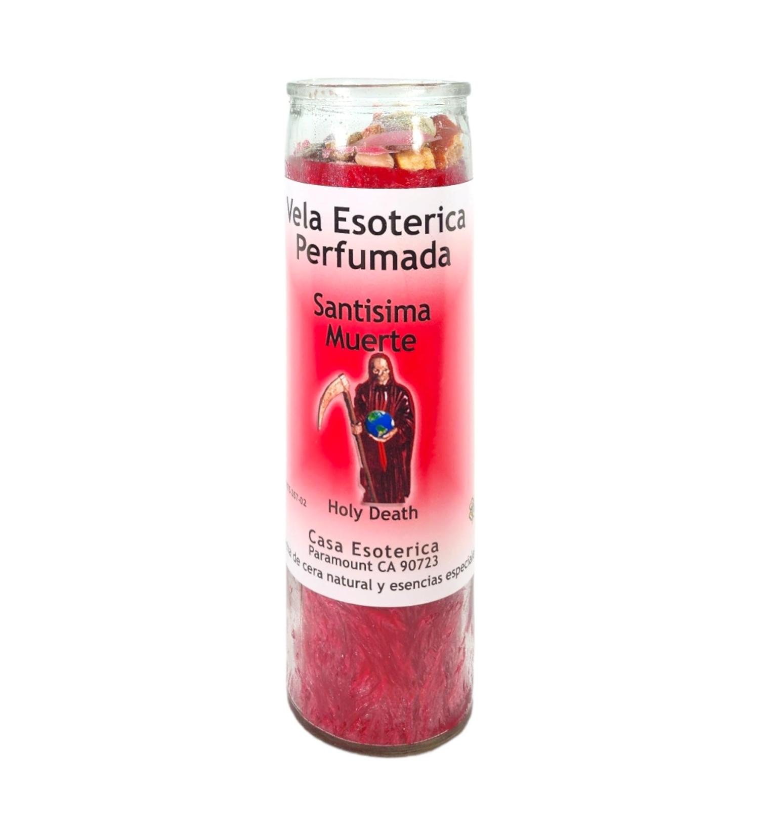 HOLY Death RED Palm Wax Candle - Spiritual Intention Spell | Vela Casa Esoterica Perfumada (Santisma Muerte) - International Shipping Available - Buy Online on GoSupps.com
