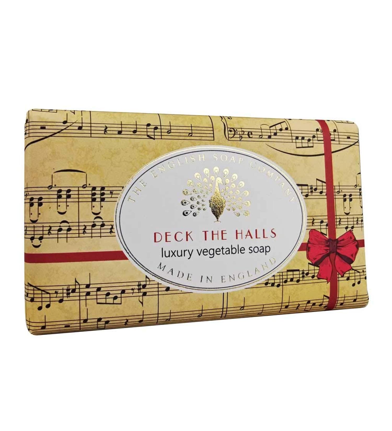 The English Soap Company Festive Soap Bar 190g Deck the Halls (Mulled Wine) - Buy Online on GoSupps.com