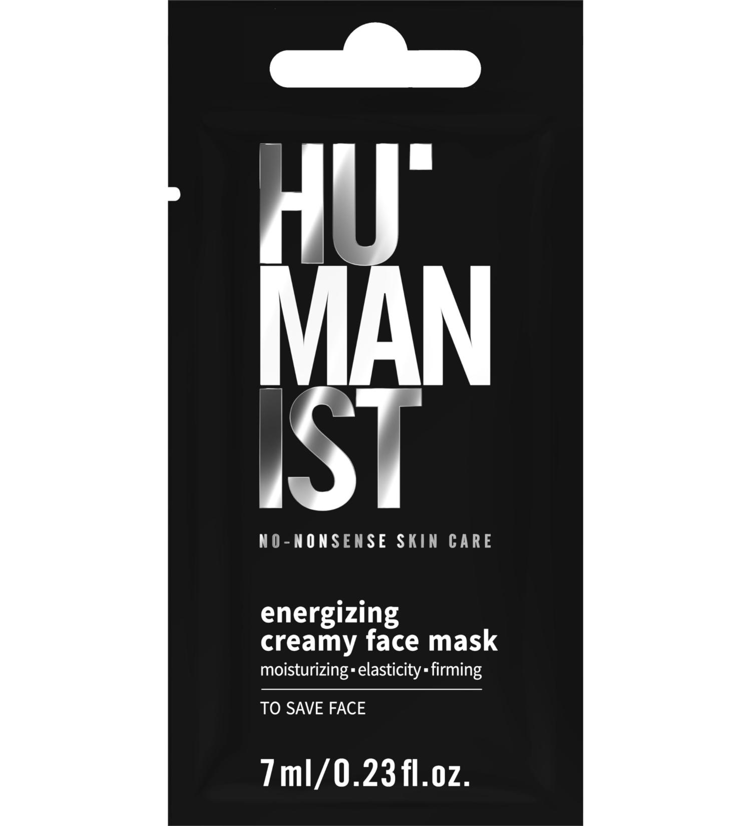 Delia Cosmetics HUMANIST - Men's Skincare - Revitalizing Creamy Face Mask - Moisturizing - Firming - Refreshing - Fatigue Reducer - Caffeine Linseed Oil Plant Taurine Menthol - 7ml