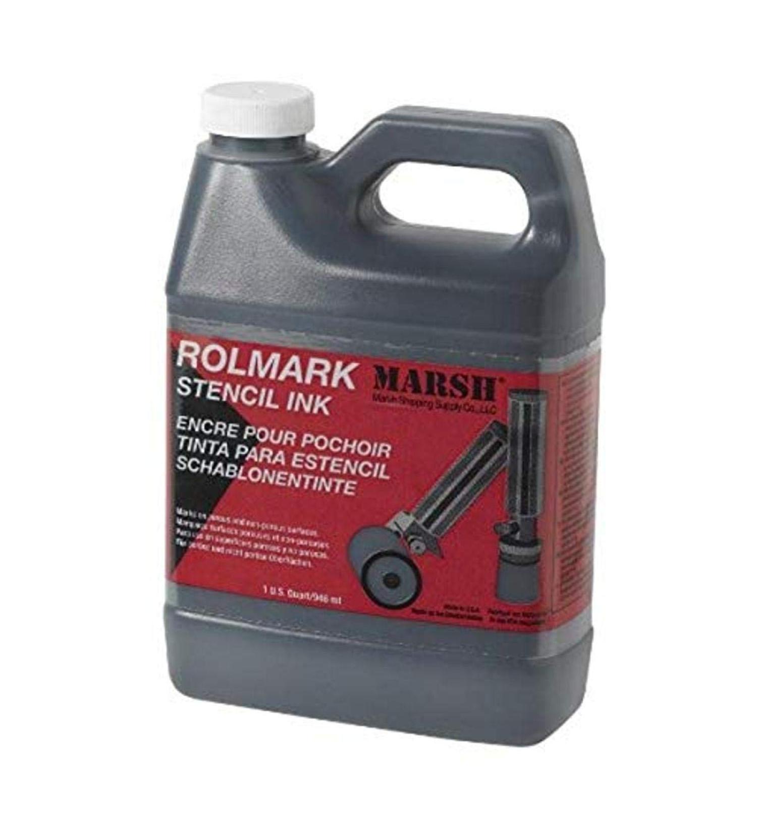 MARSH - 20903 Rolmark Stencil Ink, 1 qt Can, Black