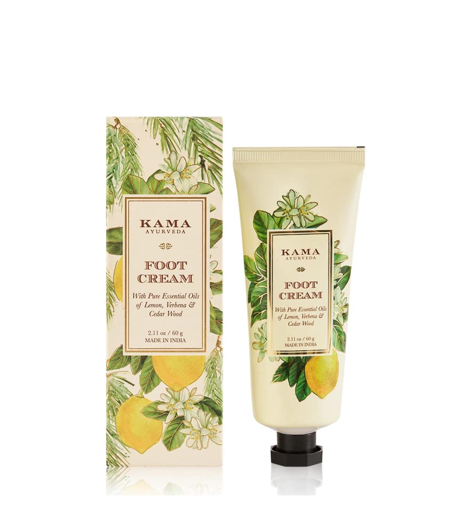 Kama Ayurveda Foot Cream - 60g with Lemon Verbena & Cedarwood Essential Oils | Best for Healing & Moisturizing Feet - Buy Online on GoSupps.com