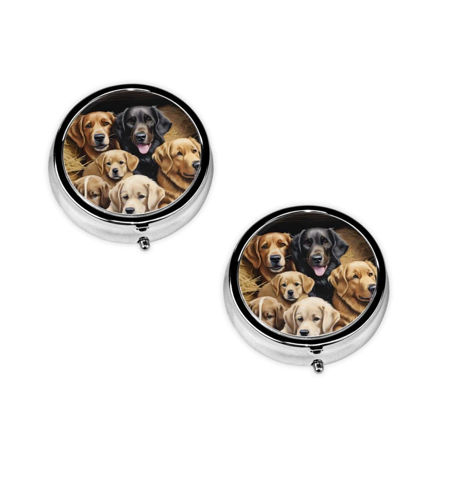 Farm Animals Mini Round Pill Box - 3 Compartment Travel Organizer for Home & Office - Portable Medicine Case - Buy Online on GoSupps.com