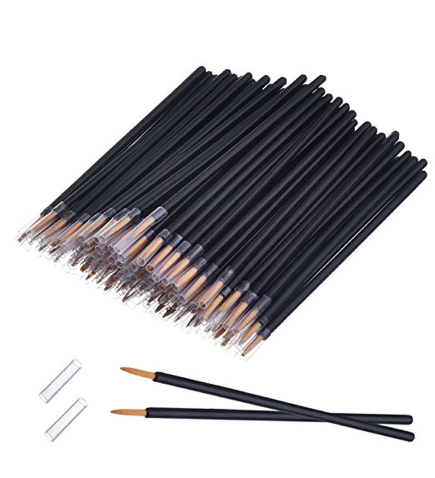 50 Pack Eyeliner Brush Applicator Set - Gold Cosmetic Lip & Eye Makeup Tools | International Shipping Available - Buy Online on GoSupps.com
