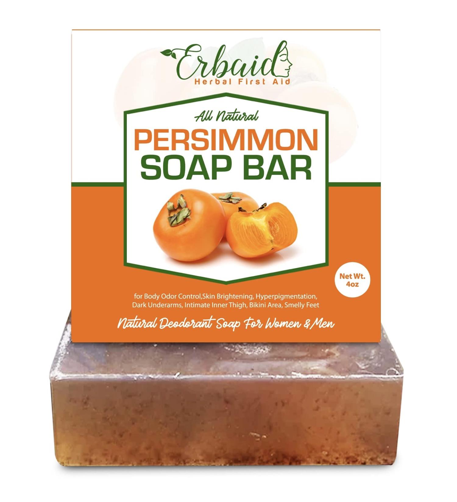 Persimmon Soap Bar for Body Odor Control - Purifying Deodorizing Body Wash with Japanese Persimmon & Green Tea Extract for Brightening Skin and Eliminating Nonenal Odor - Buy Online on GoSupps.com