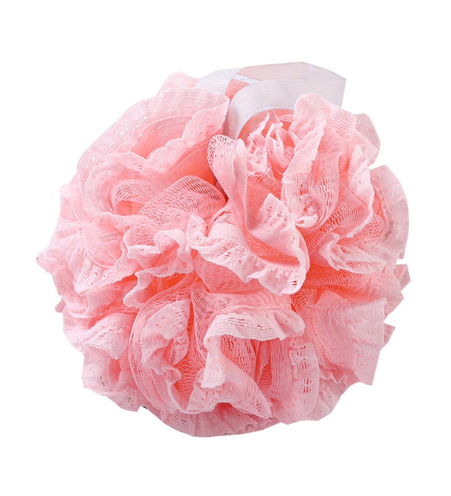 Exfoliating Mesh Brush Shower Sponge Puff for Kids & Adults - White & Sky Blue - Buy Online on GoSupps.com