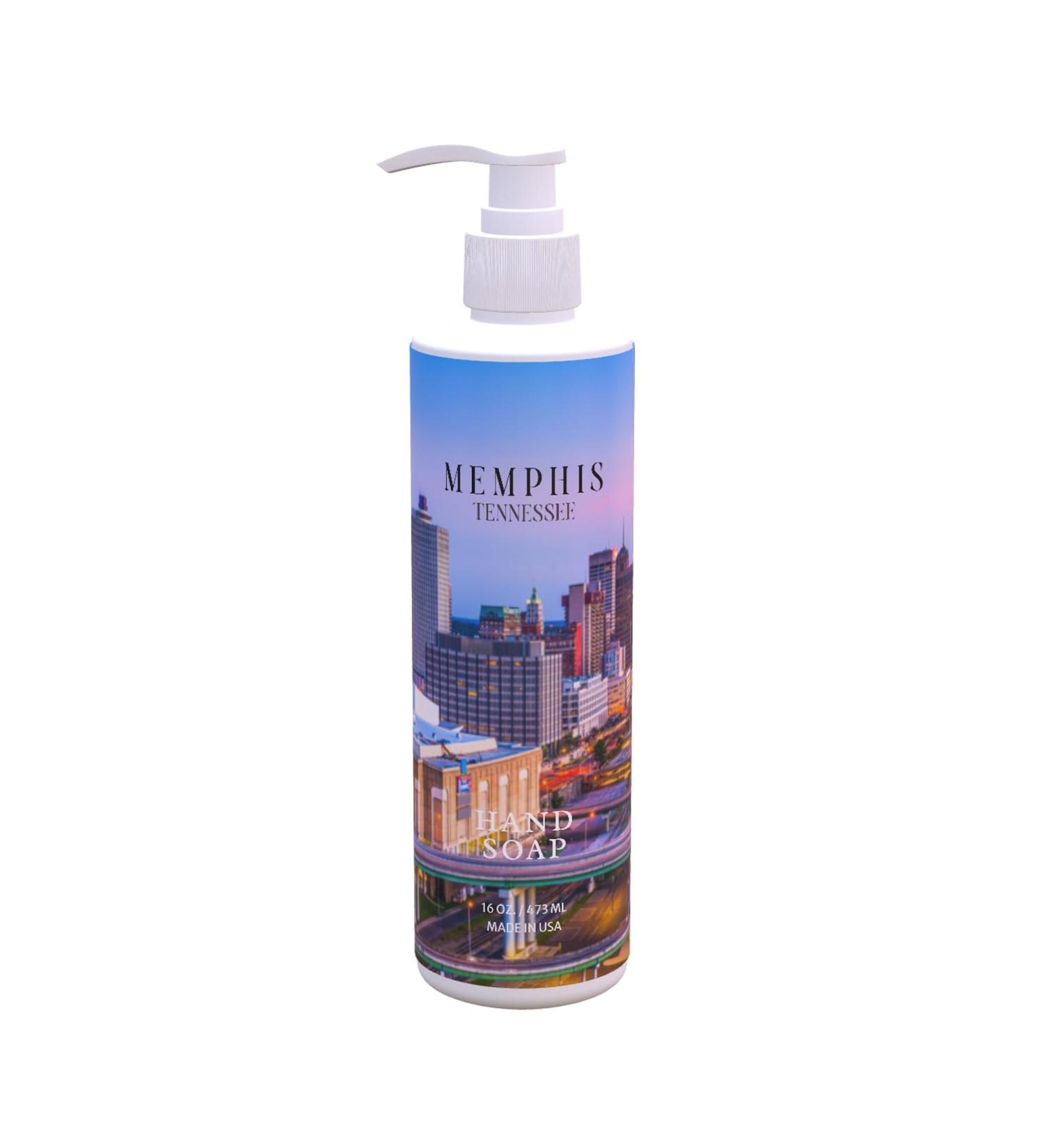 Hand Soap Set Memphis City Map Design | Fresh Green Tea & Lemon Scent | 4 Pack 16 oz Pump Bottles | Travel-Inspired City Map Bathroom Decor & Souvenir Gift | Paraben-Free Made in USA - Buy Online on GoSupps.com