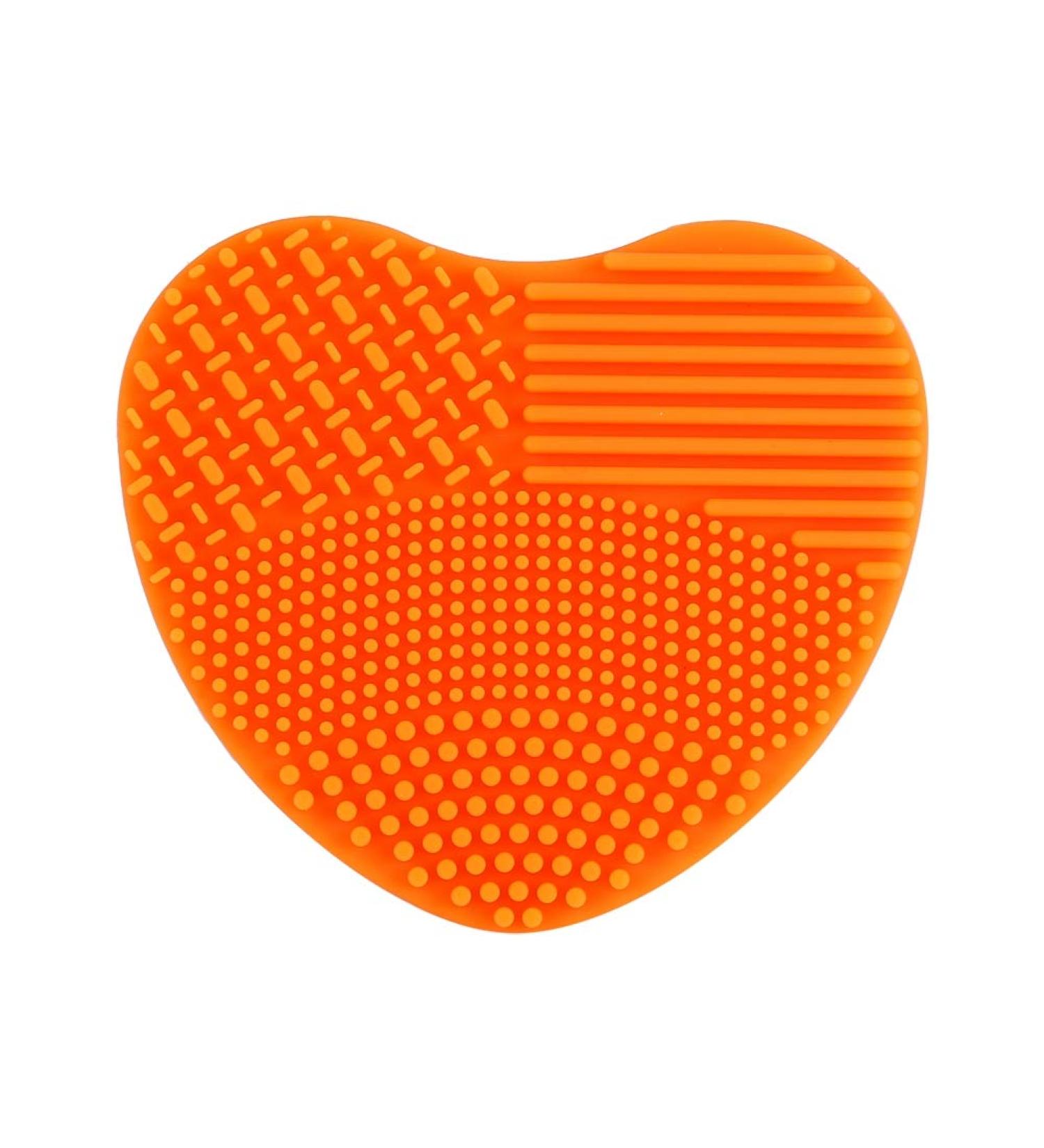 Buy Silicone Makeup Brush Cleaner Mat - Effective & Easy Cosmetic Brush Cleaning (Orange - Buy Online on GoSupps.com