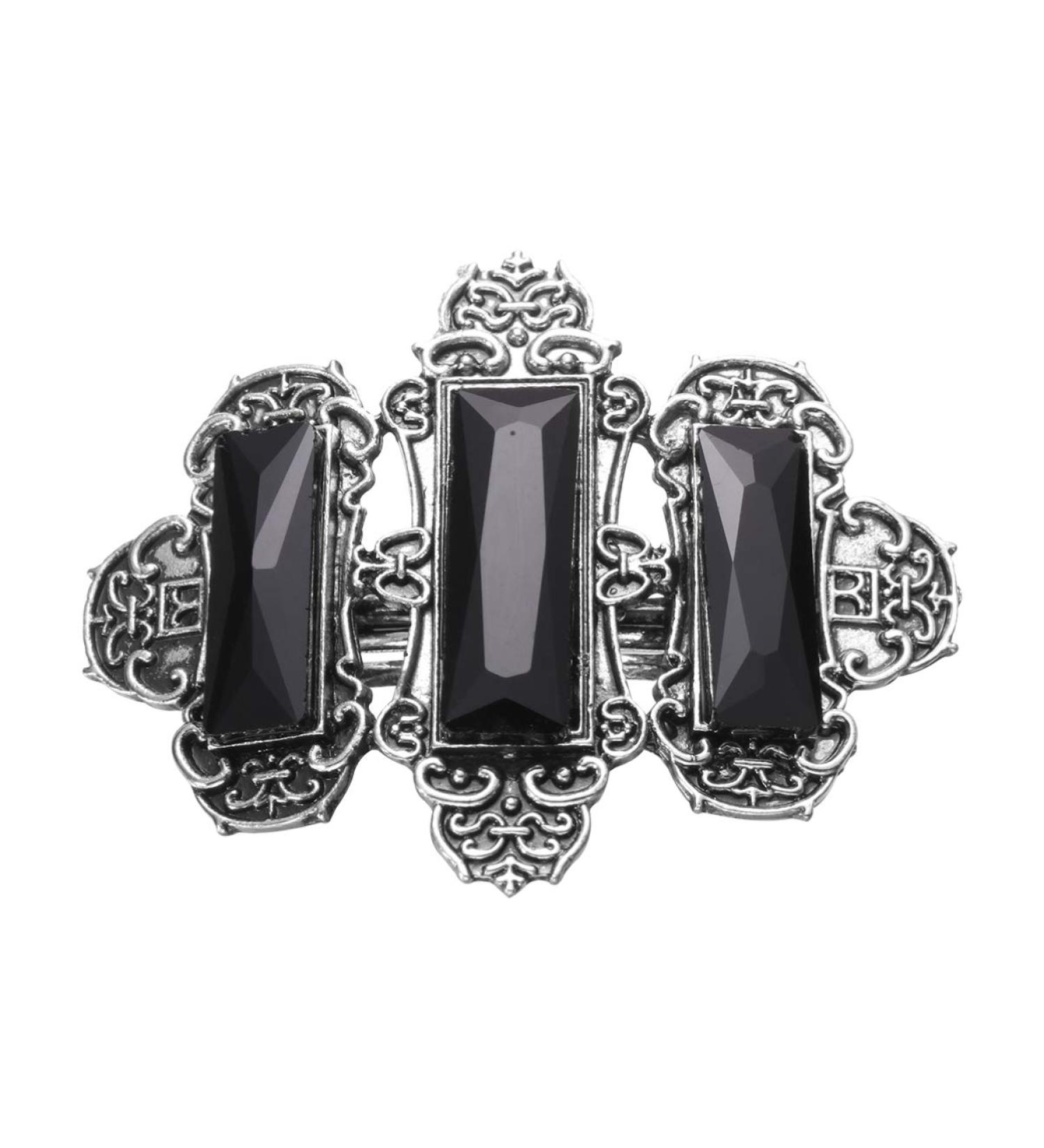 Minkissy Retro Hair Clip Metal Rhinestone Hairpin Celtic Hair Clips Viking Hair Accessories for Women Girls (Silver and Black) - Buy Online on GoSupps.com