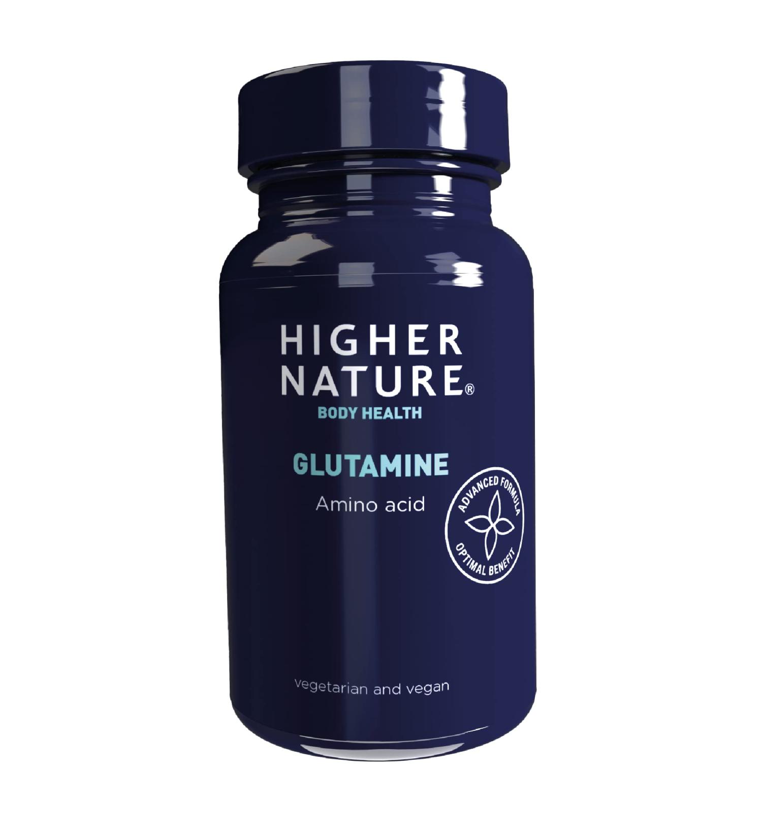 Higher Nature Glutamine: Versatile Amino Acid for Workouts, Immune Support - 90 Vegan Capsules - Buy Online on GoSupps.com