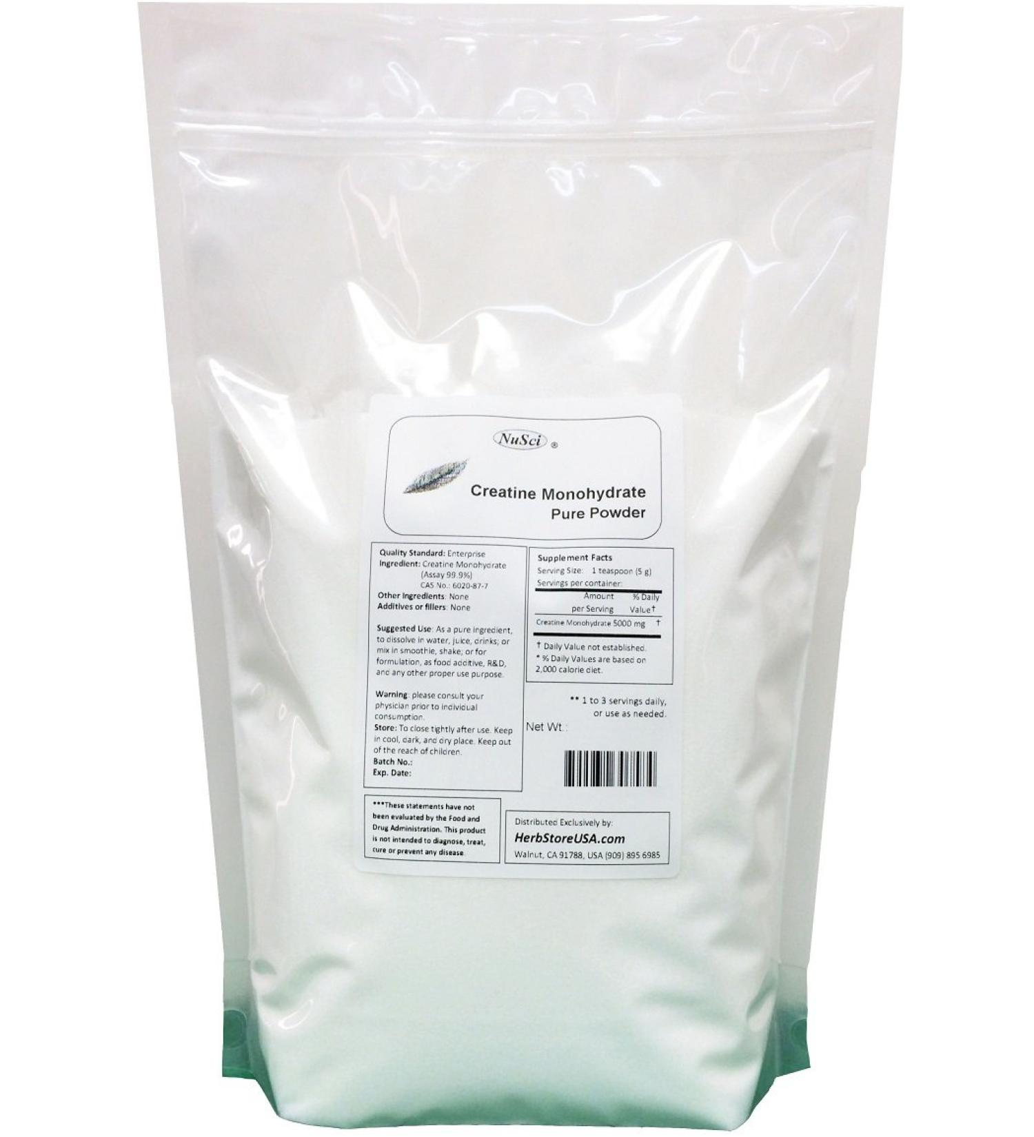 NuSci Pure Creatine Monohydrate Crystalline 80 mesh Powder 227 Grams (8.0 oz)