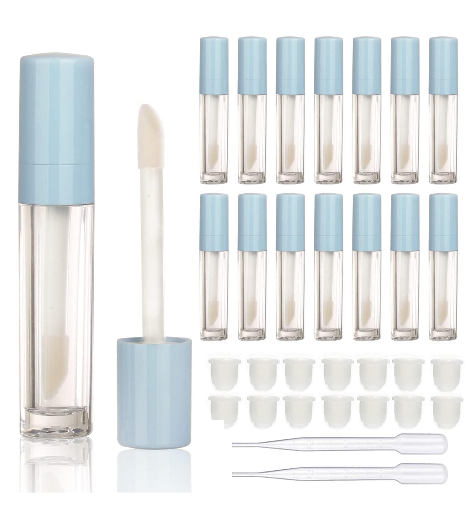 COSIDEA 14pcs 8ml Blue Lip Gloss Tubes with Big Brush Wand | Refillable Lipstick & Lip Glaze Tubes - Buy Online on GoSupps.com