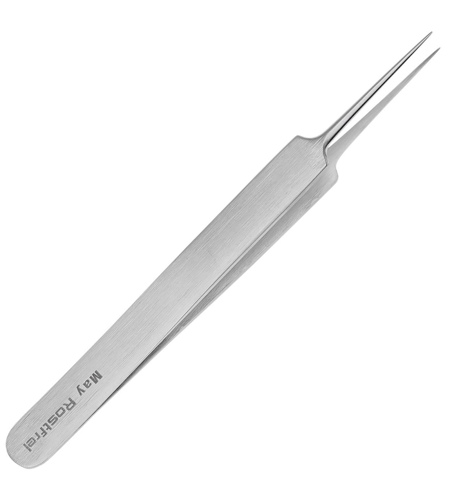Tick tweezers - fine tip - straight - premium - gripping surface smooth inside - stainless steel
