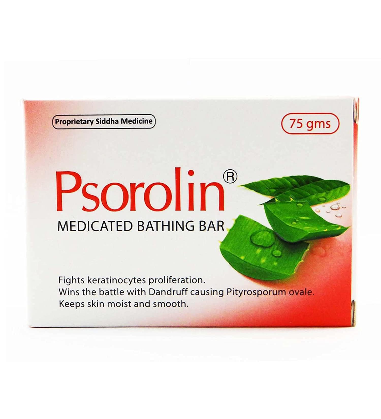 Psorolin Medicated Bathing Bar Effective Cleanser and a good emollient 75gm from Psorolin