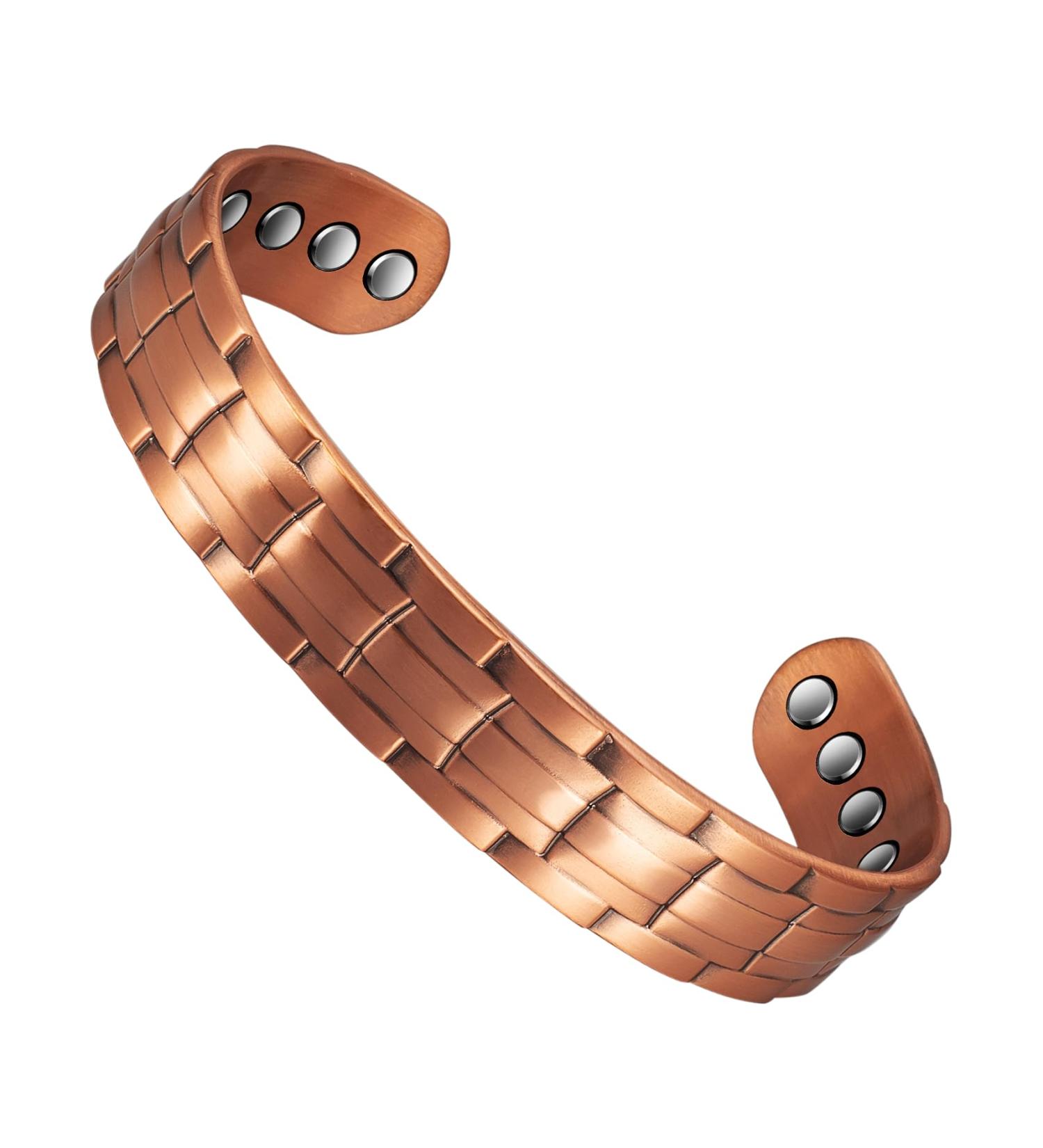 Pure Copper Magnetic Therapy Bracelet for Men - Relieves Arthritis & Carpal Tunnel Pain | International Shipping - Buy Online on GoSupps.com