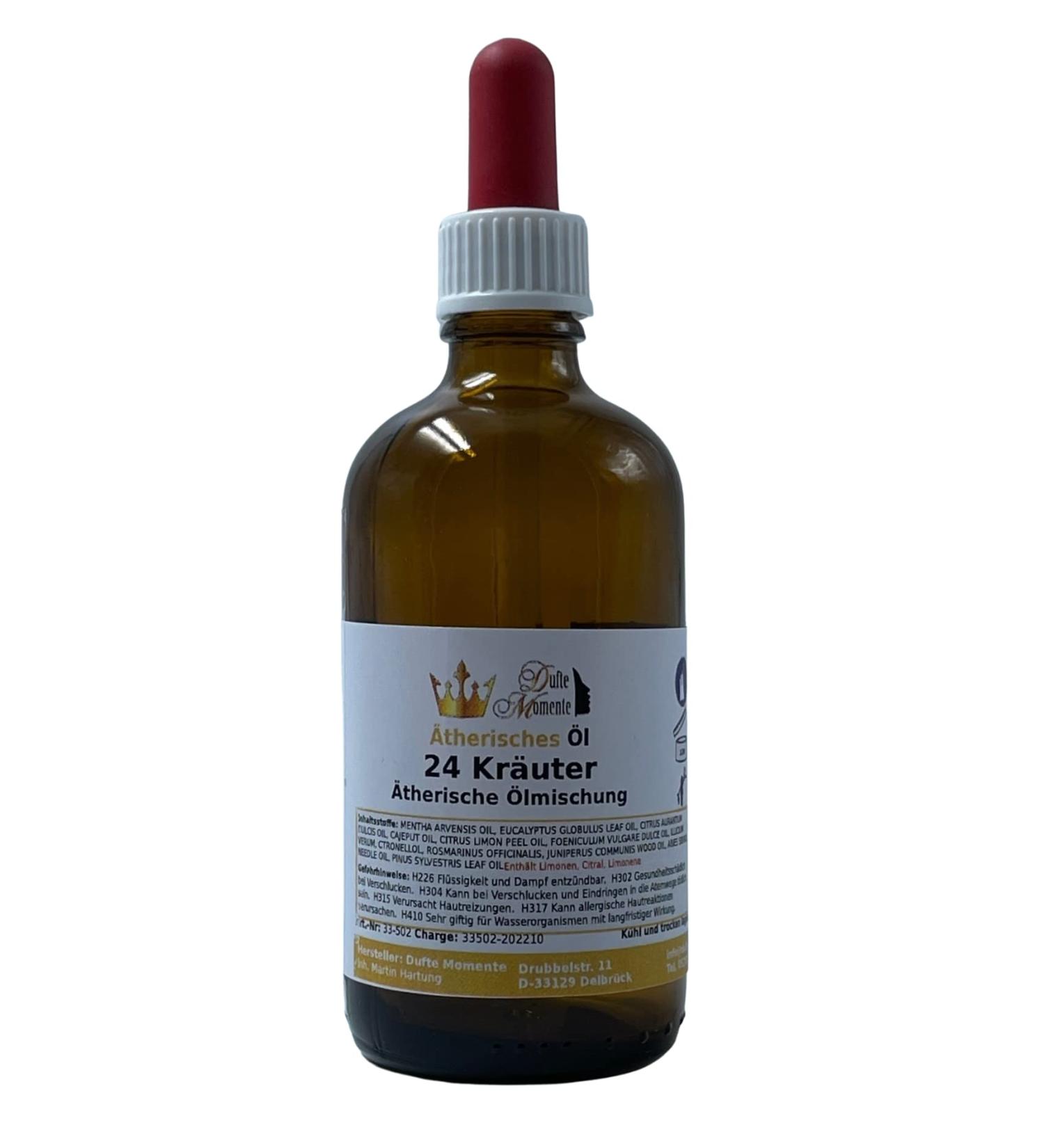 Natural Essential Oil Mixture 24 Herbs - 100ml with Pipette | Aromatherapy Fragrance Lamp | Natural Cosmetics by Fragrant Moments - Buy Online on GoSupps.com