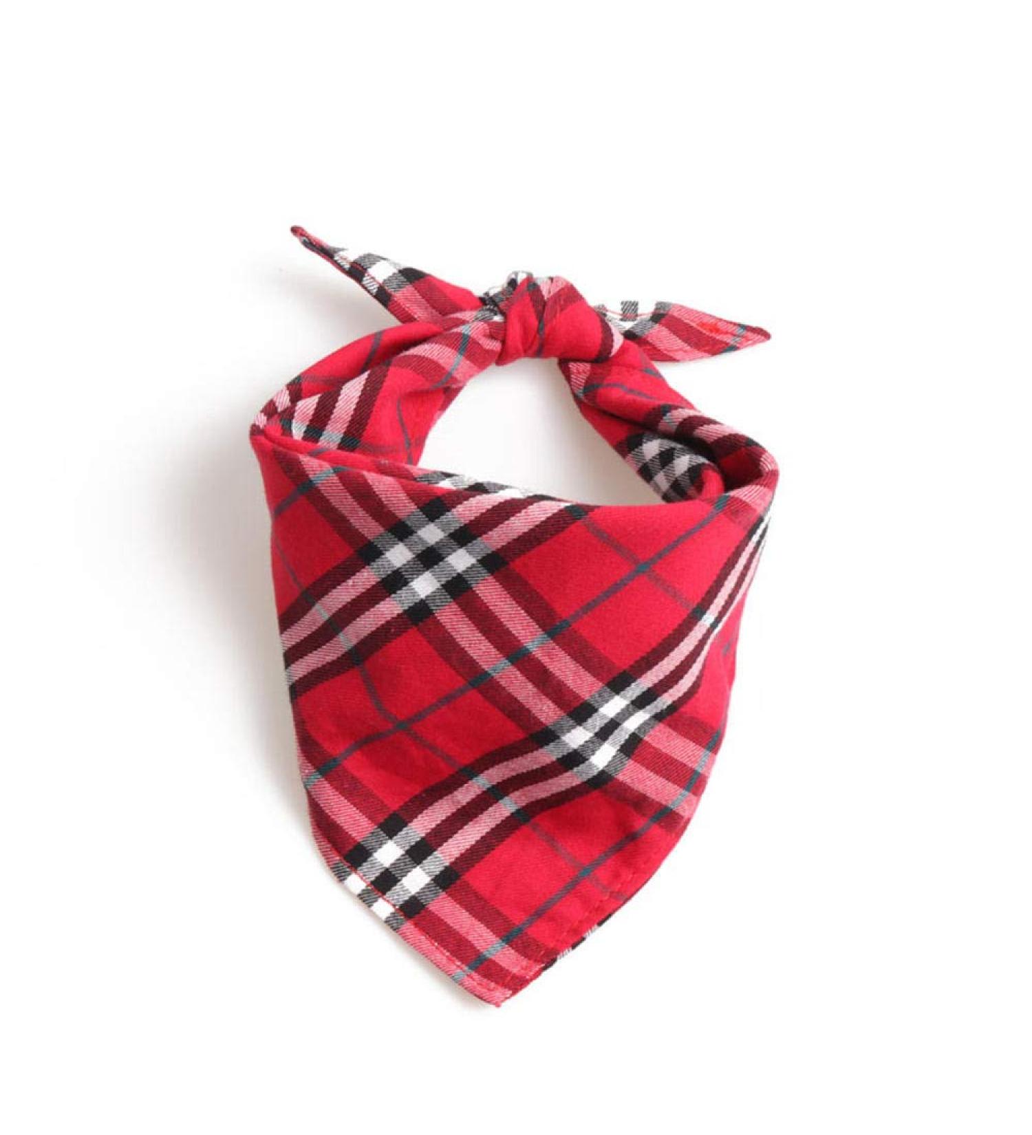 UANOU Dog Bandanas - Red Plaid Triangle Bibs for Small & Medium Dogs | Cotton Scarf Pet Supplies - Buy Online on GoSupps.com