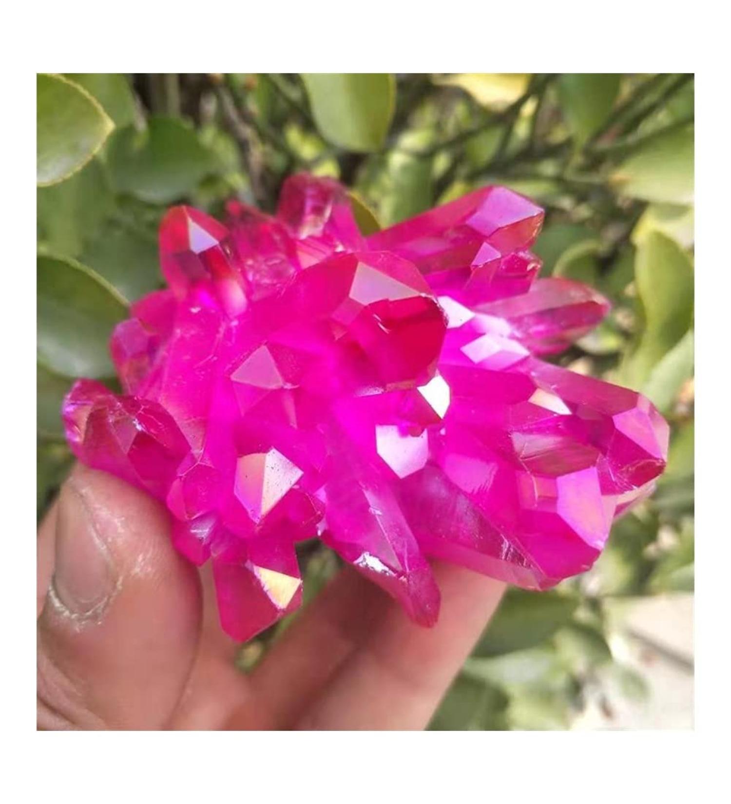 Rare Beautiful red Flame Aura Quartz Crystal Cluster Specimen 120-140g Gift - Buy Online on GoSupps.com