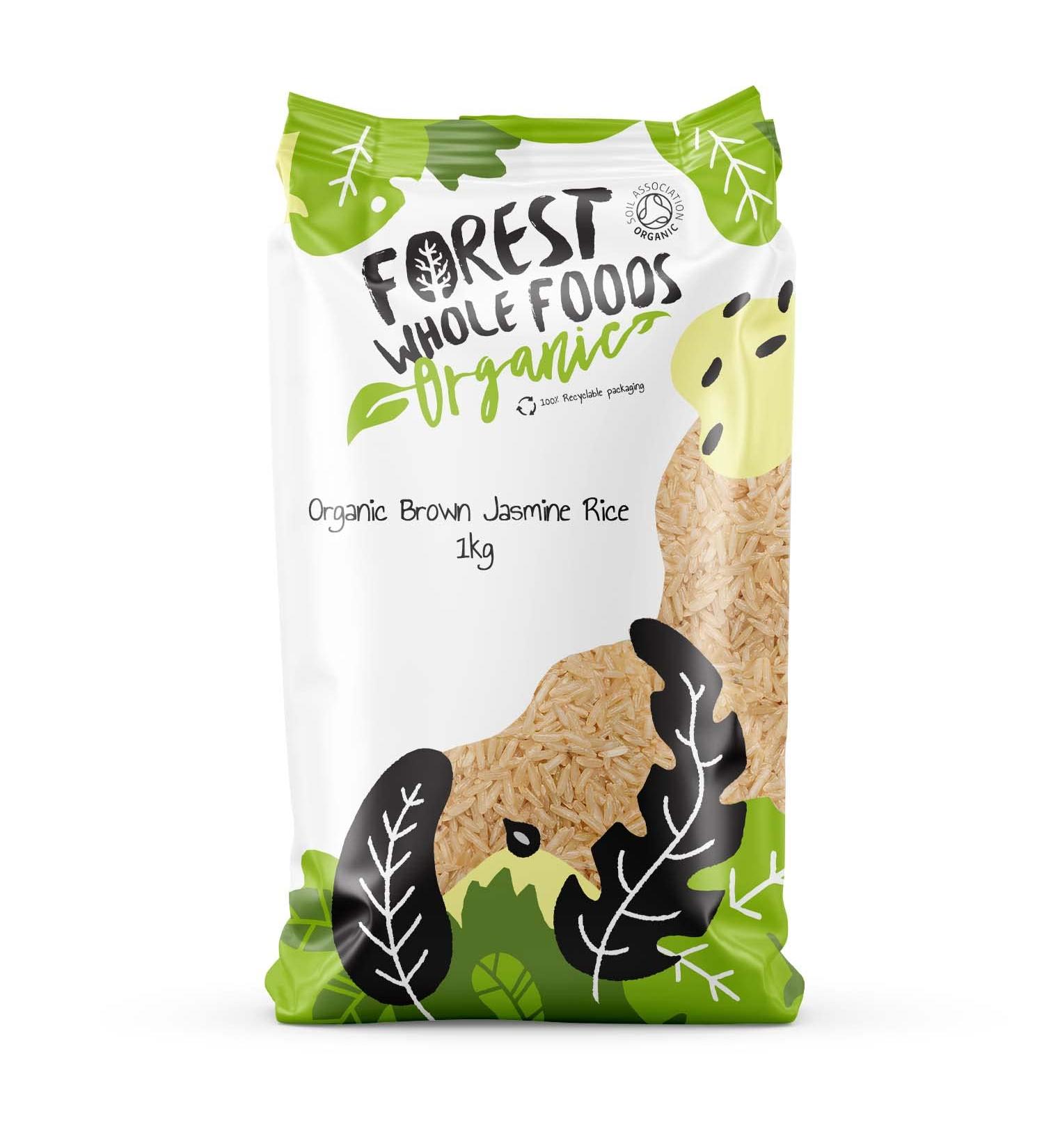 Forest Whole Foods Organic Brown Jasmine Rice - 1kg - Buy Online on GoSupps.com