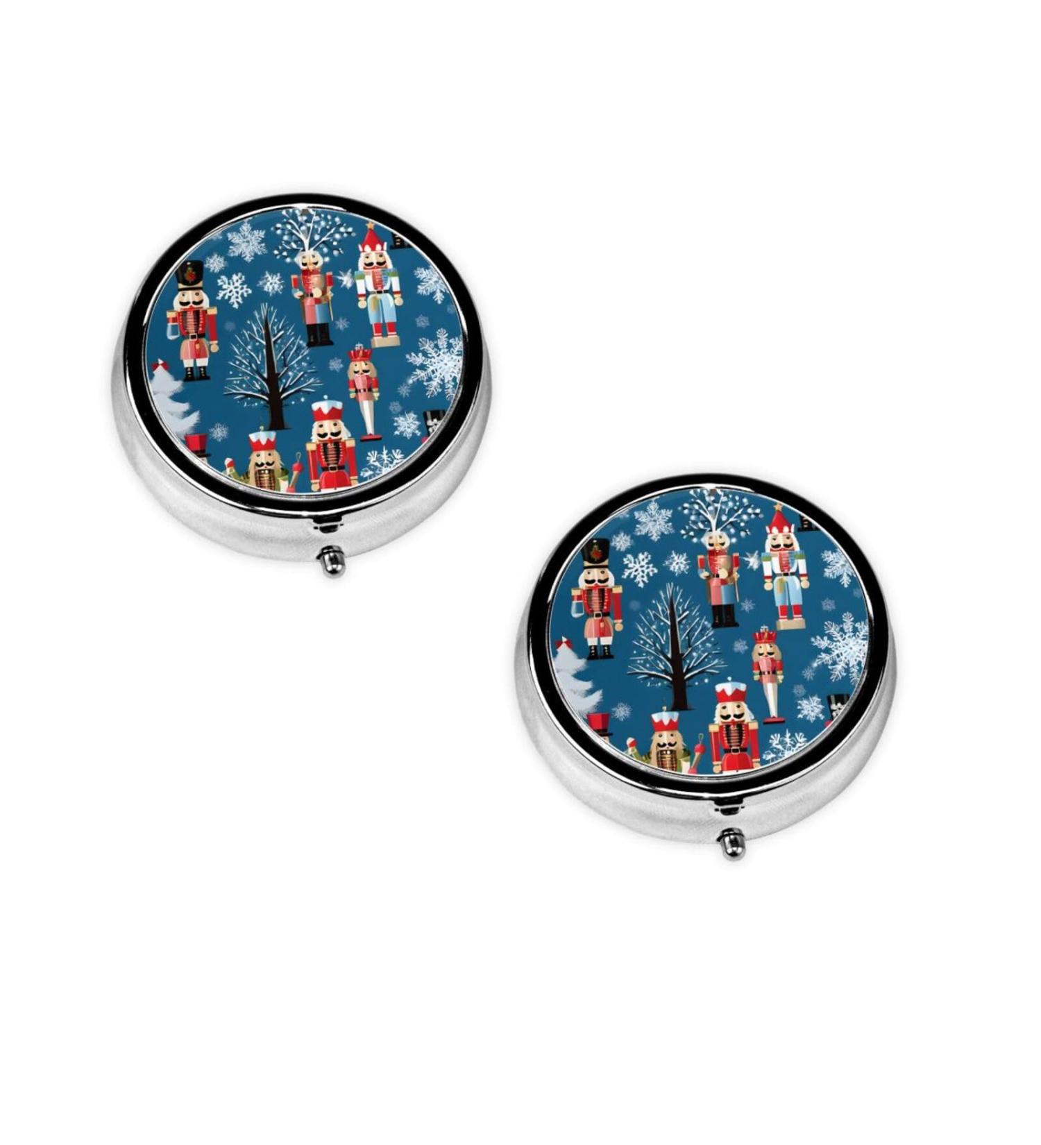 Women s Nutcracker Ballet Xmas Dance Round Pill Box - 3 Compartment Portable Travel Organizer for Medicine & Vitamins - Buy Online on GoSupps.com