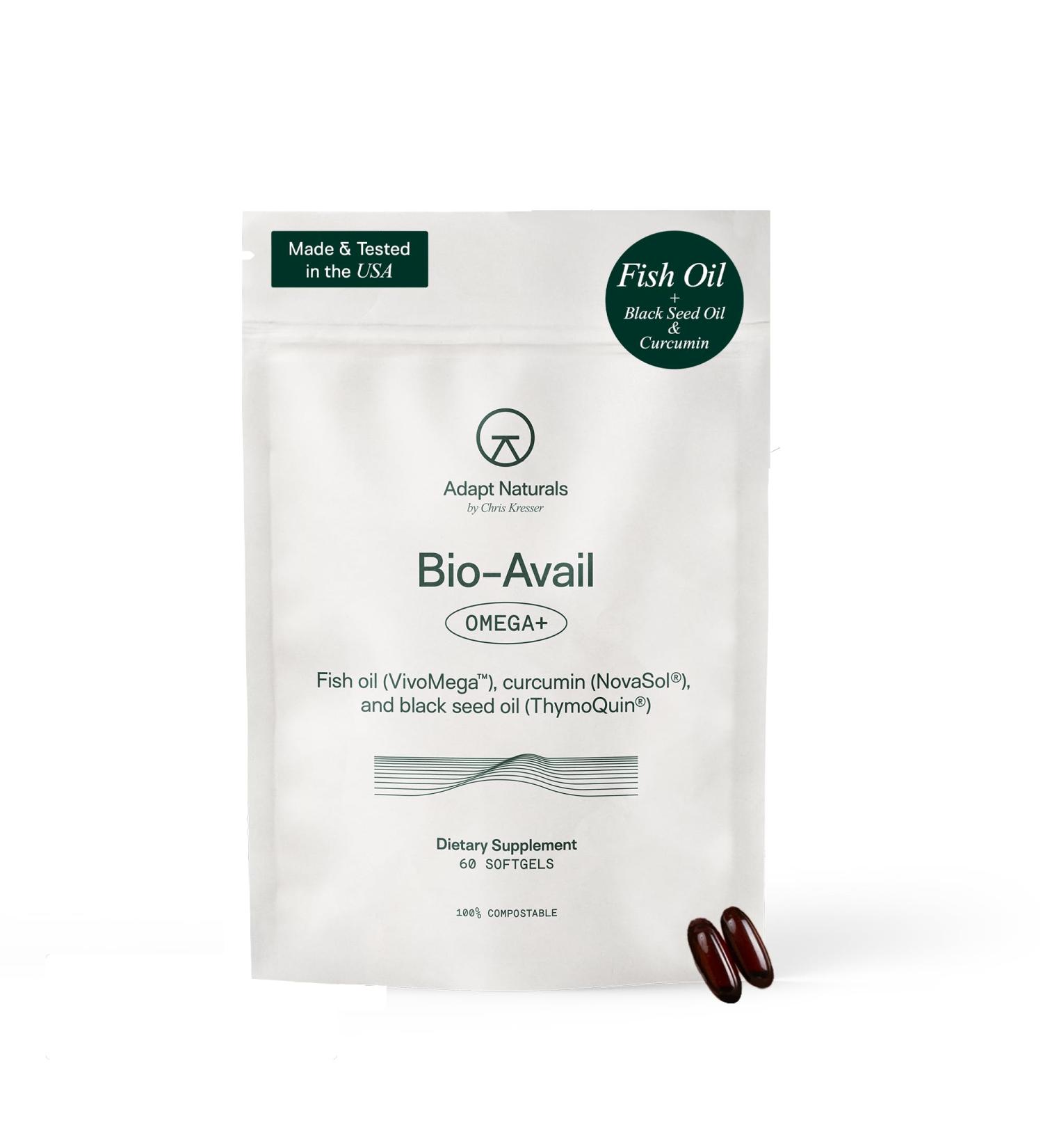 Adapt Naturals Omega 3 Fish Oil Supplement with Bioavailable Curcumin & Black Seed 1500mg Fish Oil EPA DHA Omega 3 Fatty Acids to Support Joints Muscles & Heart | Unflavored - 30 Days Supply 30 Count (Pack of 1) - Buy Online on GoSupps.com