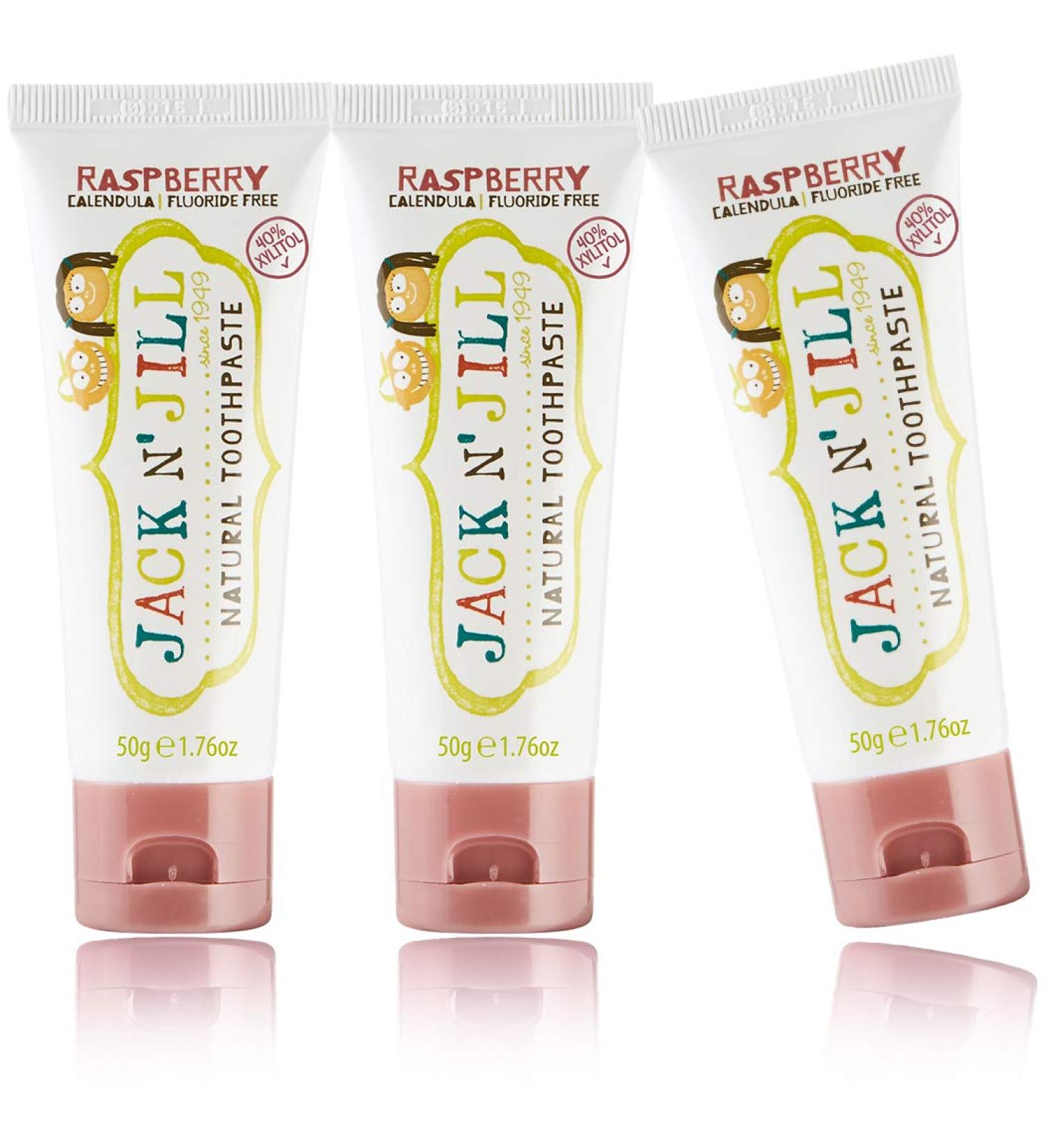 Jack n Jill Natural Toothpaste Raspberry 1.76 oz - Kid-Friendly, Fluoride-Free - Buy Online on GoSupps.com