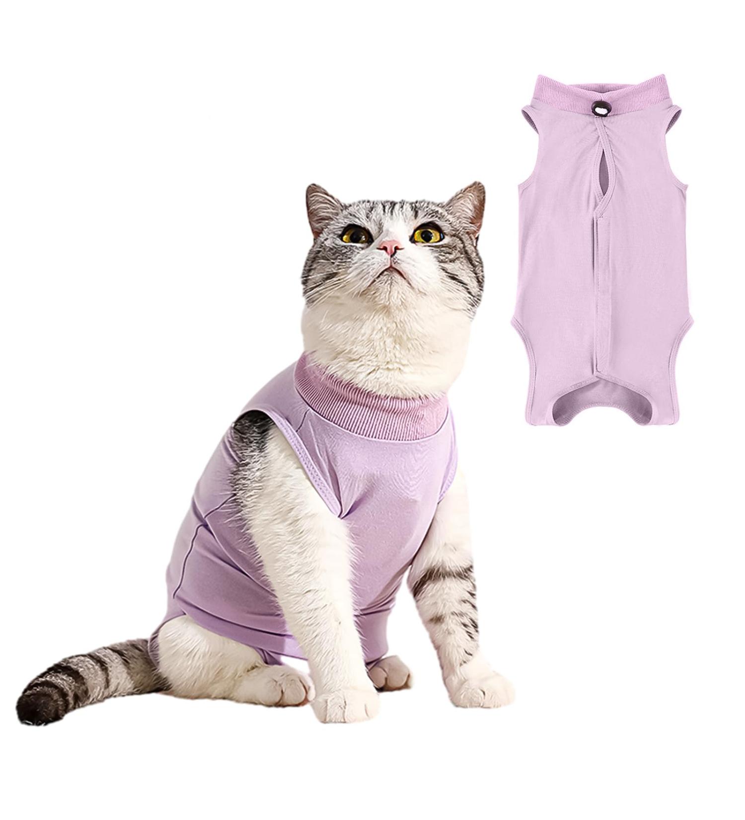 Tomtary Cat Surgical Recovery Suit Professional Cat Surgery Recovery Suit Anti Licking Cat Vest Body Suits Medical Care Cone Collar Alternatives Suit for Cats Weaning Wounds Skin Diseases(Purple M) - Buy Online on GoSupps.com