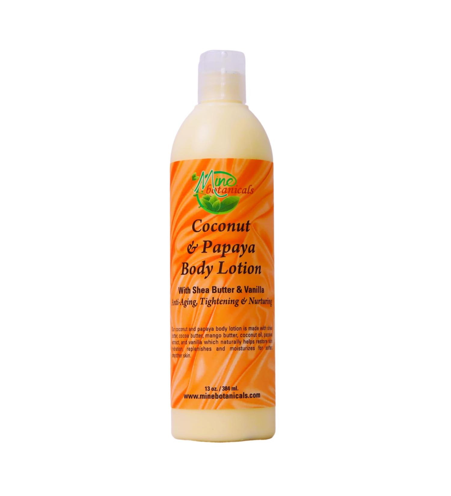 Mine Botanicals Coconut & Papaya Body Lotion with shea butter & vanilla