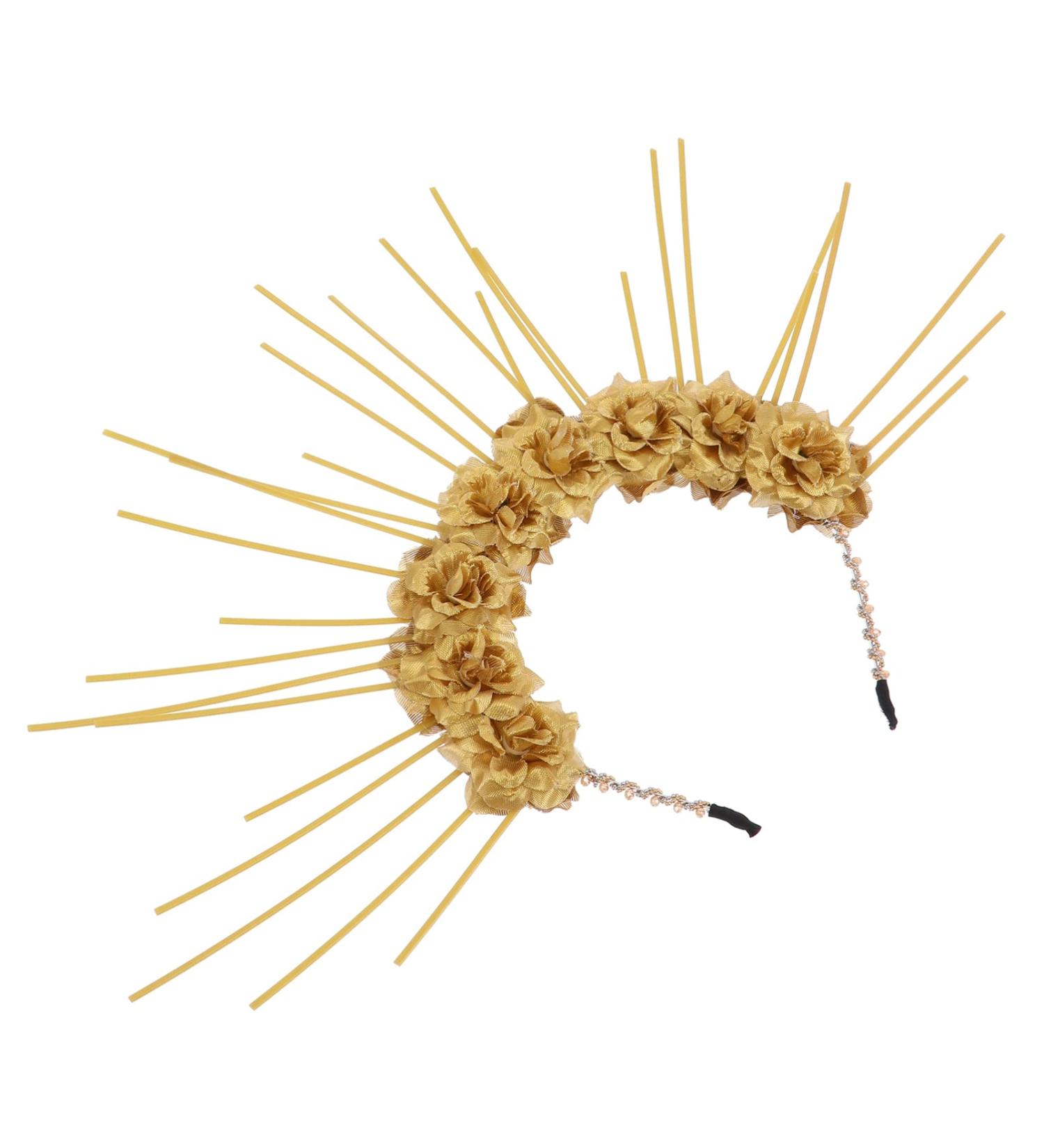 Shop Lurrose Star Crown Headband | Floral Goddess Headdress for Cosplay & Parties | Golden Greek Accessories - Buy Online on GoSupps.com