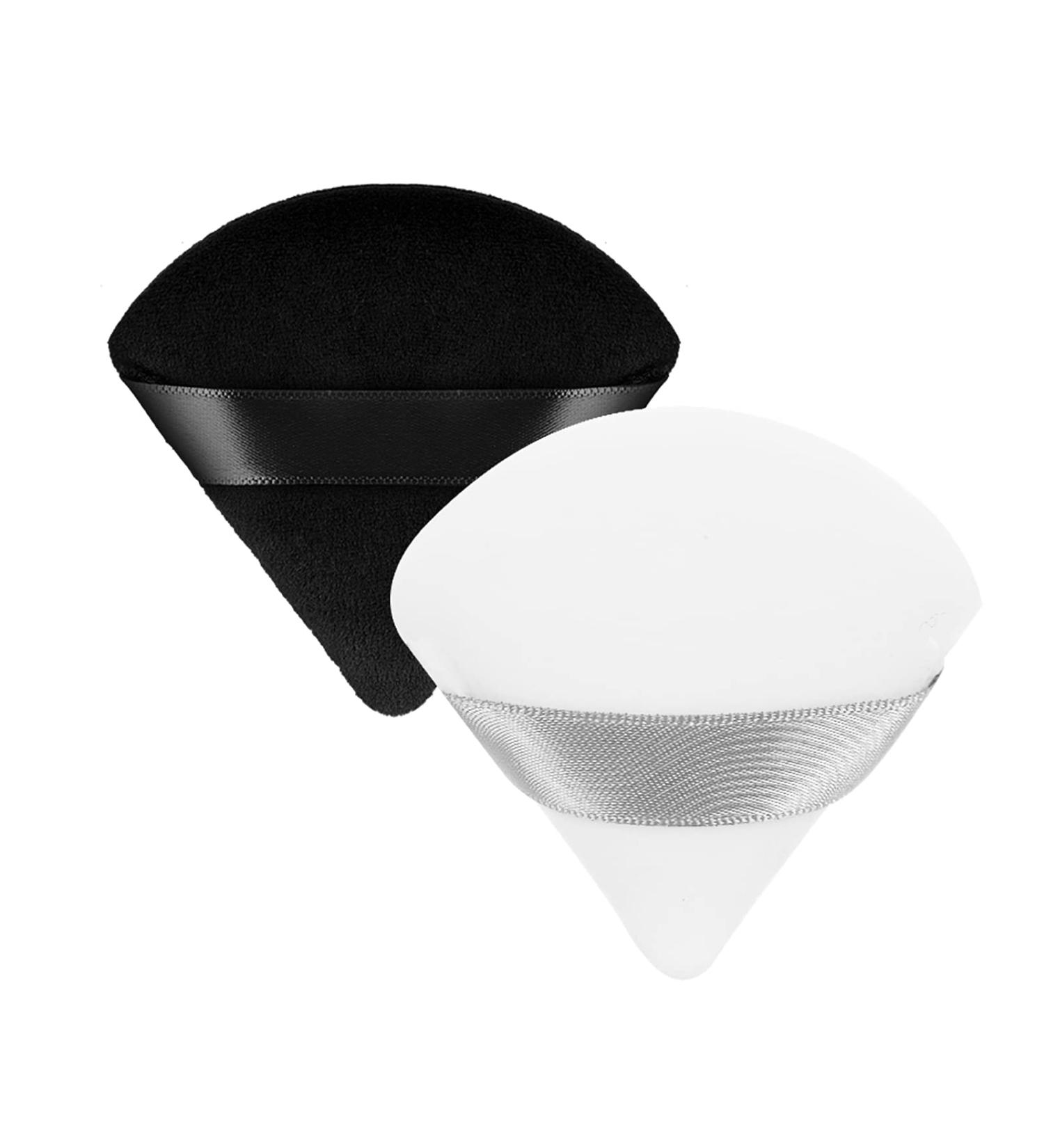 Molain 2Pcs Triangle Makeup Puff Set - Soft Reusable Cosmetic Sponges for Loose Powder & Foundation - Black & White - Buy Online on GoSupps.com