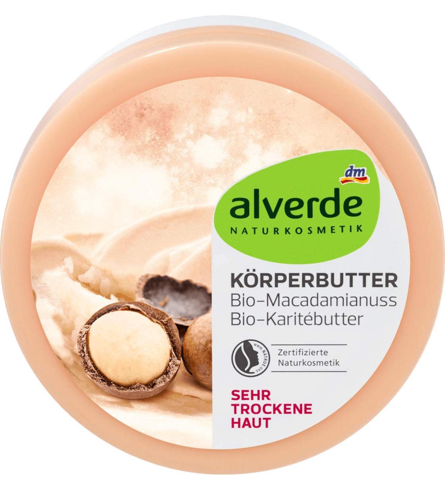 alverde NATURAL COSMETICS Body Butter Macadamia Nut Shea Butter 200 ml