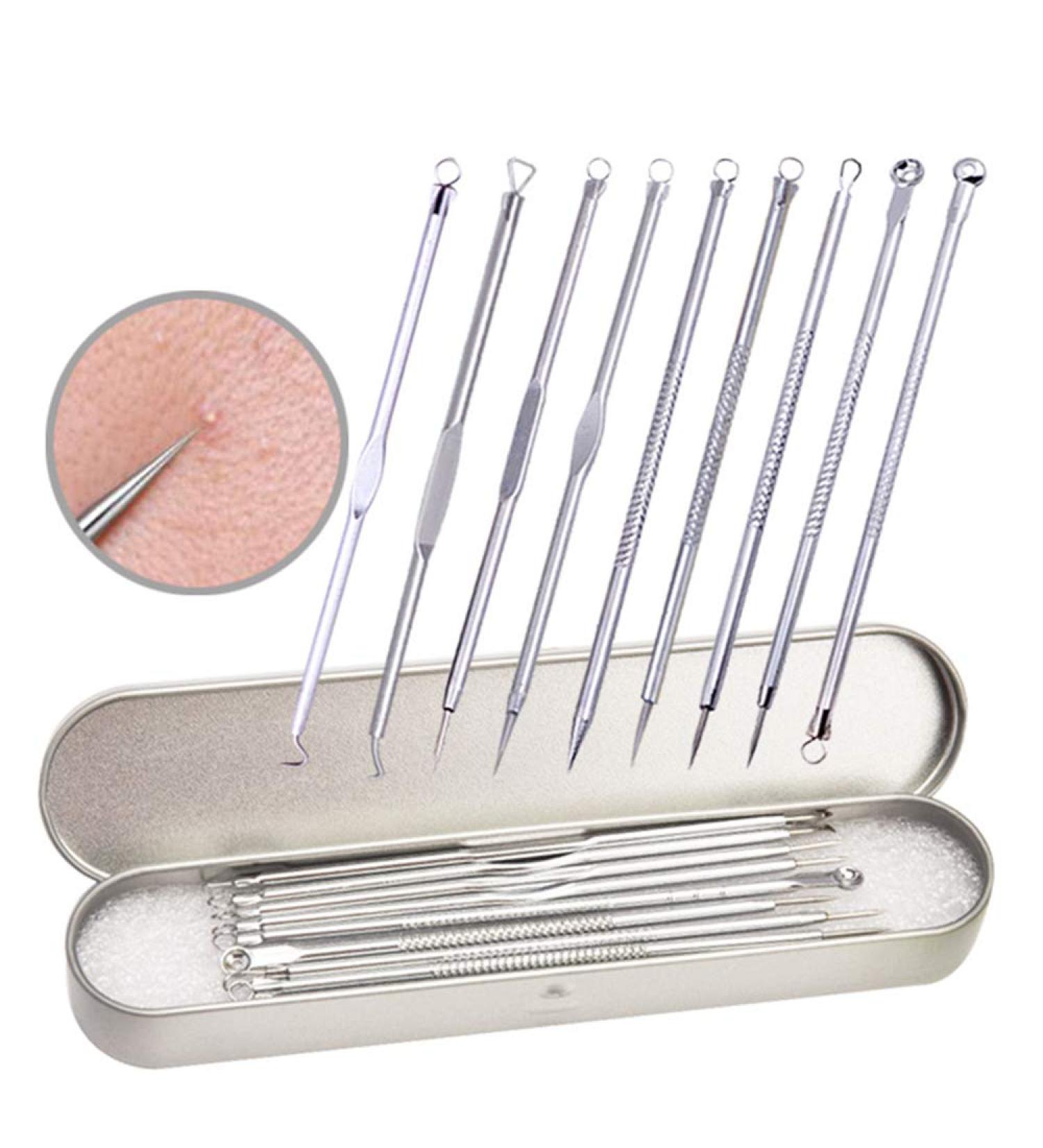 9 Stainless Steel Fittings Acne Blackheads Beads Acne Remover Needle Beauty Care Tool Face Anti-infective - Buy Online on GoSupps.com