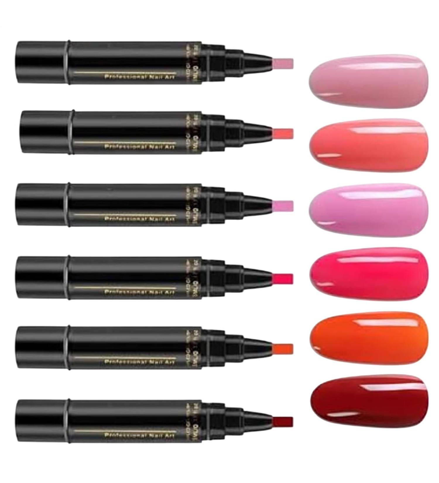  G n rique Gel Nail Polish Pen | 6 Colors | Quick Drying | UV Free | For Professional Manicures | Precise Application | 6 Marker Set | Long Lasting - Buy Online on GoSupps.com