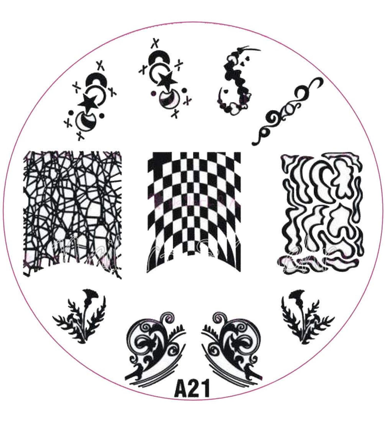 ++SPECIAL ITEM++ Stamping stencil A-Series: A21 geometric pattern tendrils dandelion