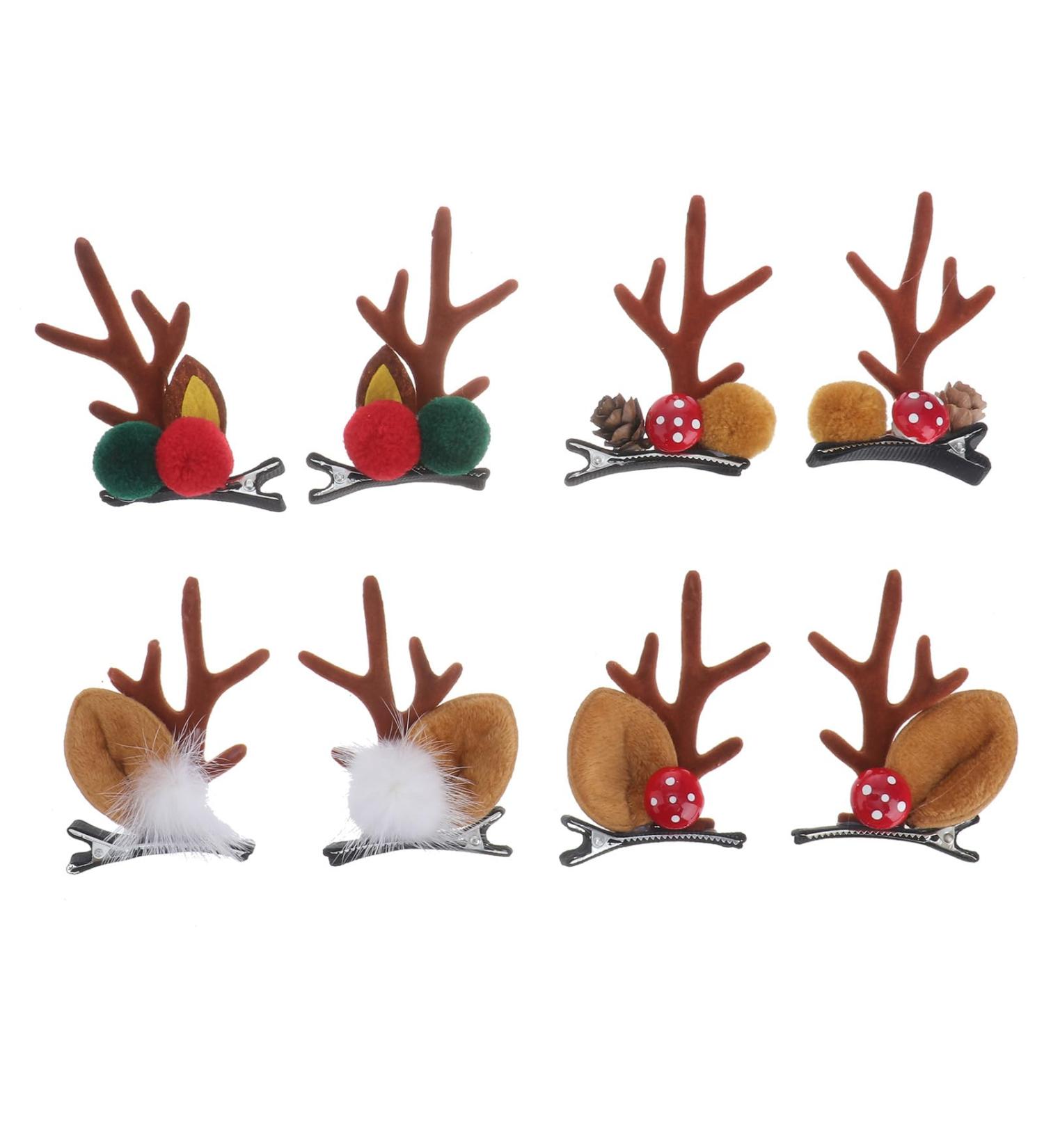 4 Pairs Antler Hair Clips Reindeer Hair Clips Christmas Reindeer Antlers Hair Clips Cute Reindeer Hair Barrettes for Women and Girls - Buy Online on GoSupps.com