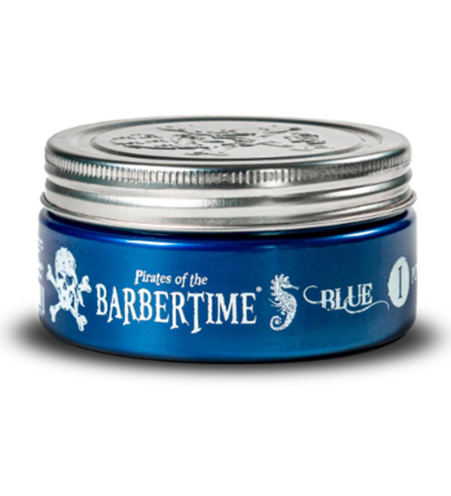 BARBERTIME Hair Styling Pomade Wax | Bubble Gum Blue Pomade No1 | Shine Look Strong Hold 150 ml - Buy Online on GoSupps.com