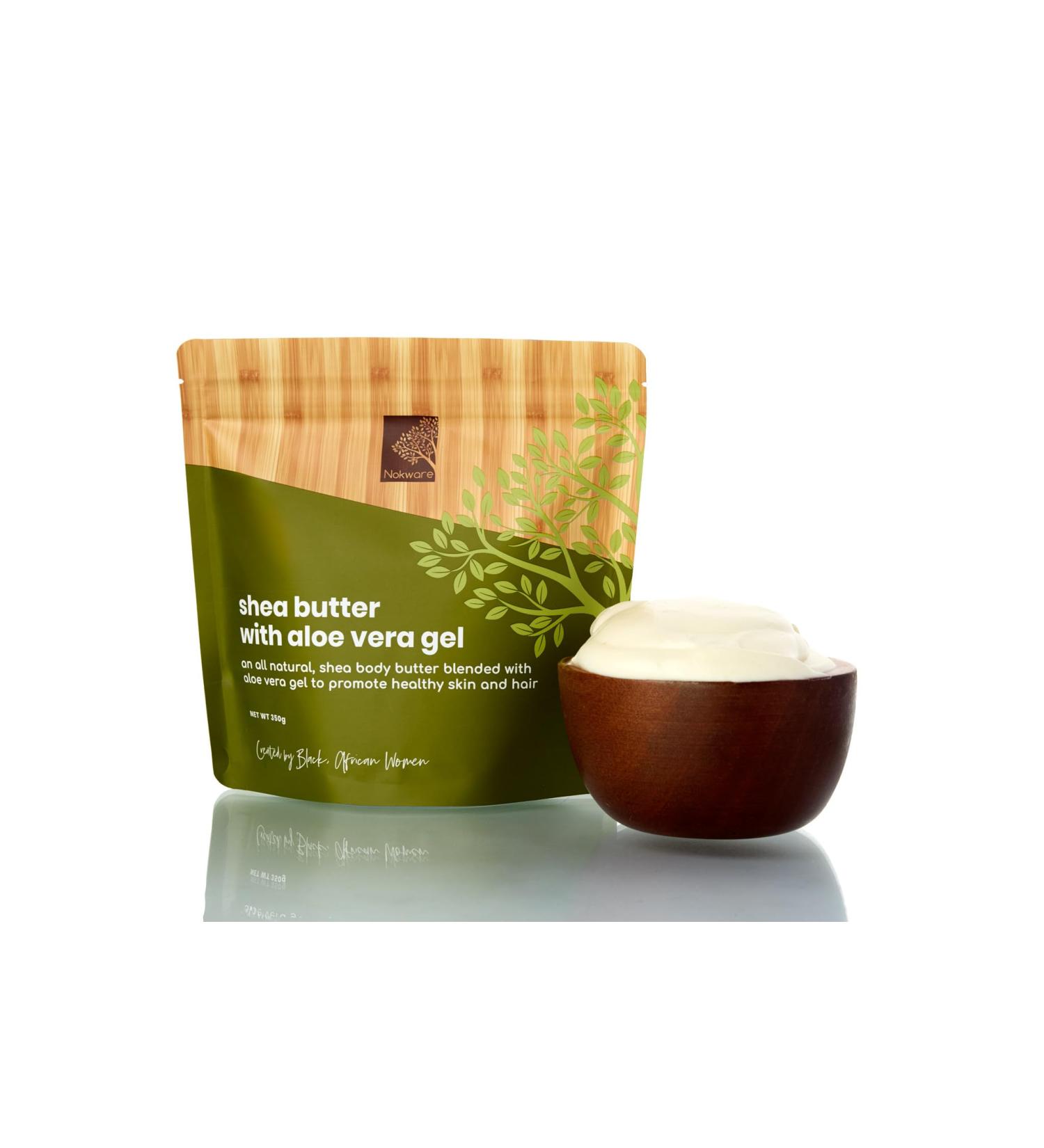 Raw Shea Butter with Aloe Vera Gel - Citrus & Mint Scent. Soothing 100% Whipped Natural Ghana Shea Butter for Sensitive Dry & Irritated Skin - Pure Vegan Handmade Eco-friendly Skincare - 350g - Buy Online on GoSupps.com