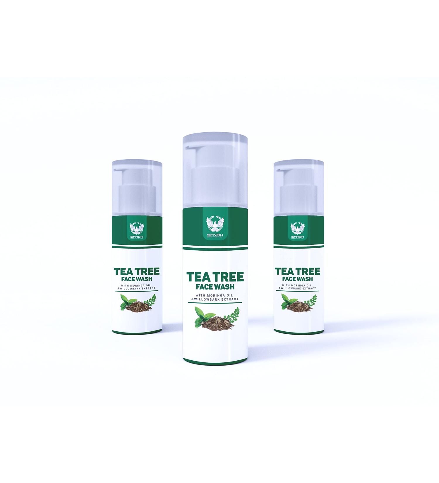 Buy Tea Tree Wash with Moringa Oil & Willow Bark Extract 50 ML | Natural Skincare for Clear Skin - International Shipping Available - Buy Online on GoSupps.com