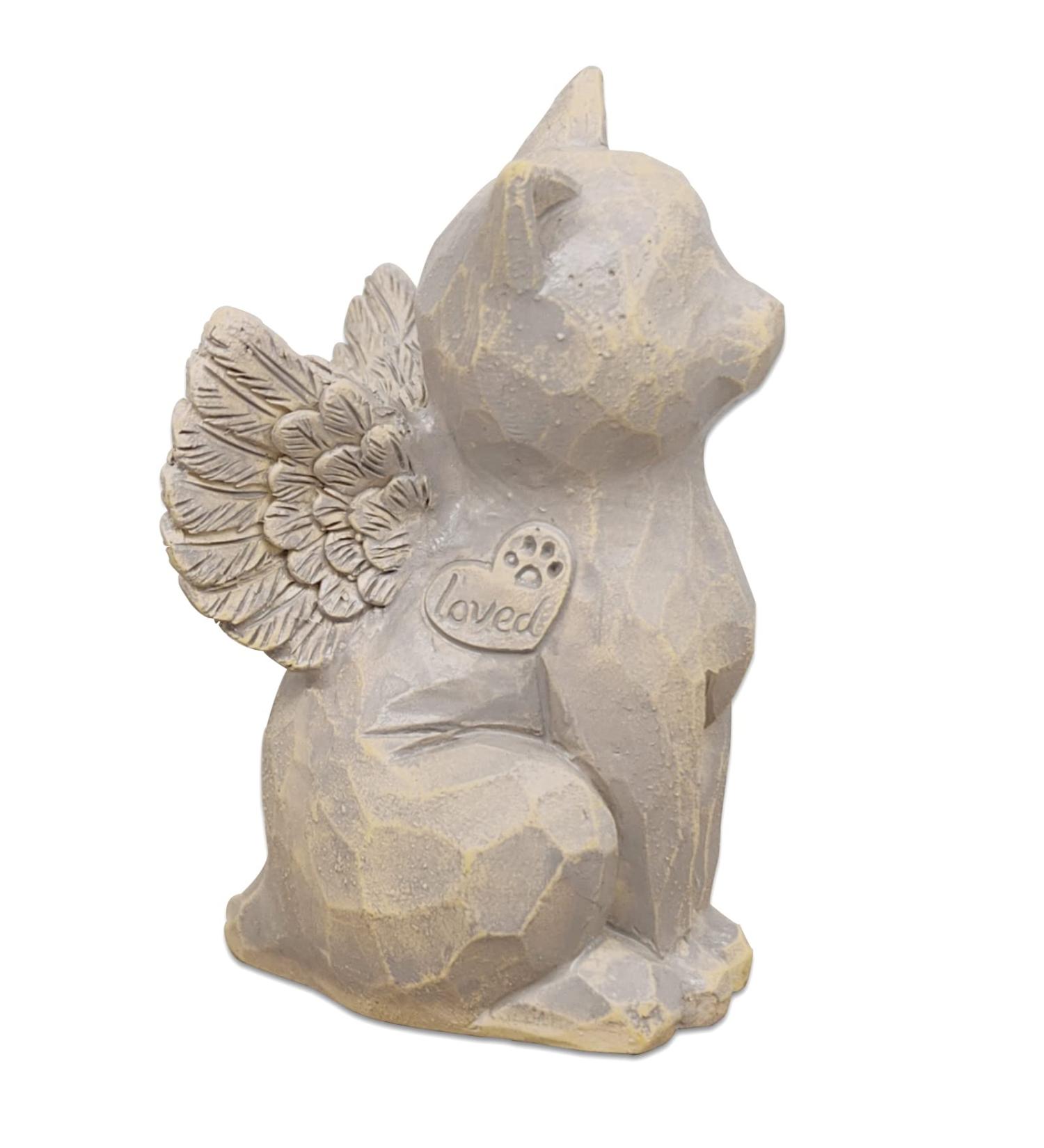 Cat Angel Memorial Figurine - Sympathy Gift for Cat Lovers - Remembering a Beloved Feline Companion - Hand-Painted Sculpted Figure - Natural Love My Cat (Gray) - Buy Online on GoSupps.com