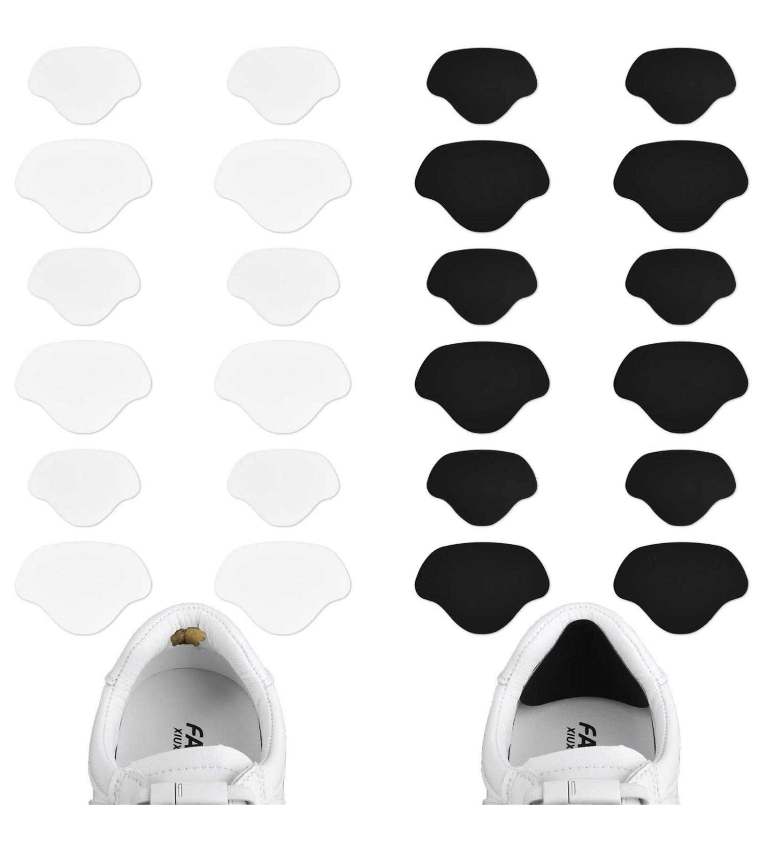 Microfiber Heel Repair Patch 12 Pairs, Self-Adhesive Shoe Hole Prevention Patch - Black & White, Large + Small Size - Buy Online on GoSupps.com