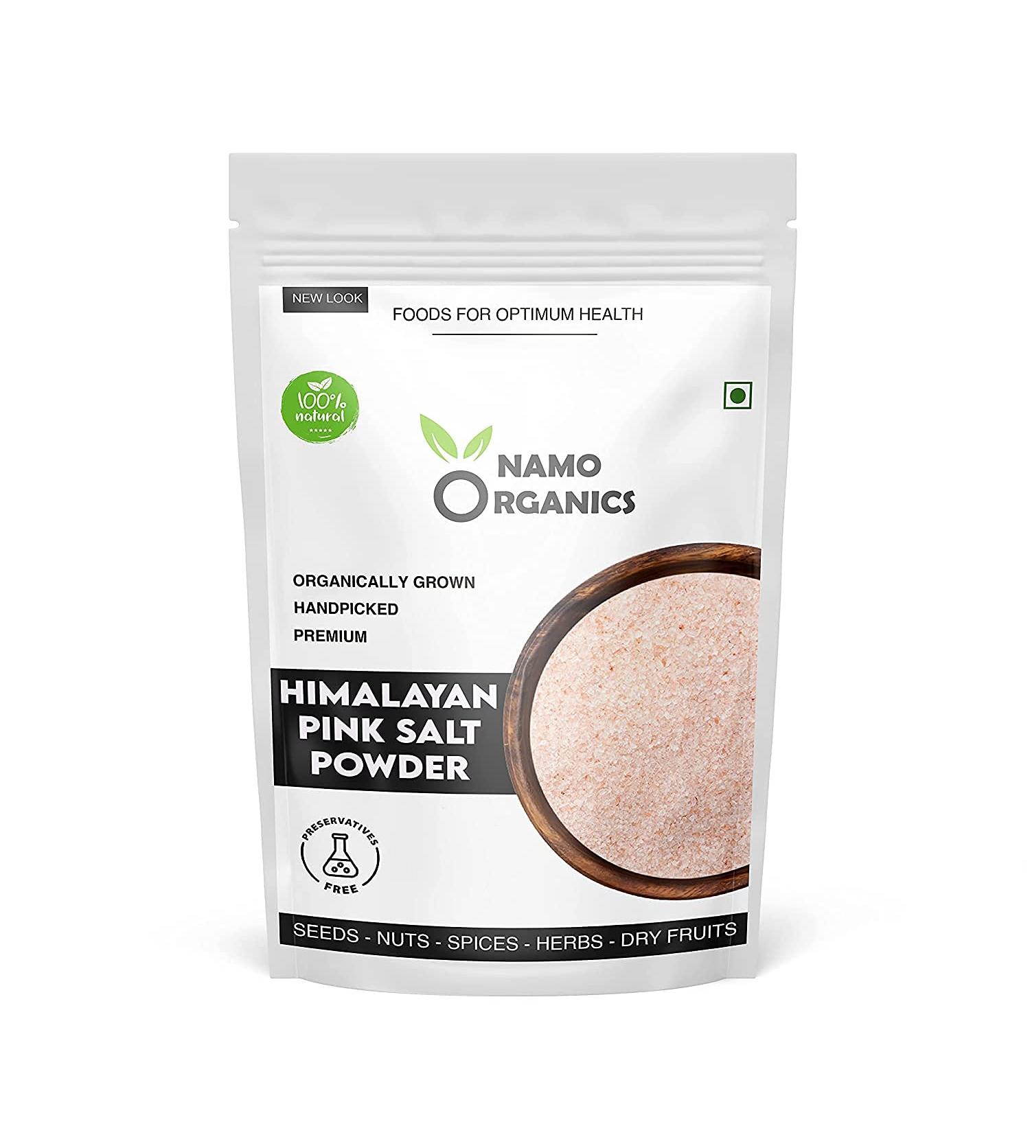 Indian Natural Grocery NAM Organics - Himalayan Pink Rock Salt Powder - 1 kg Pouch - for Weight Loss - 100% Raw from Organic Salt Mines in Pakistan - Buy Online on GoSupps.com