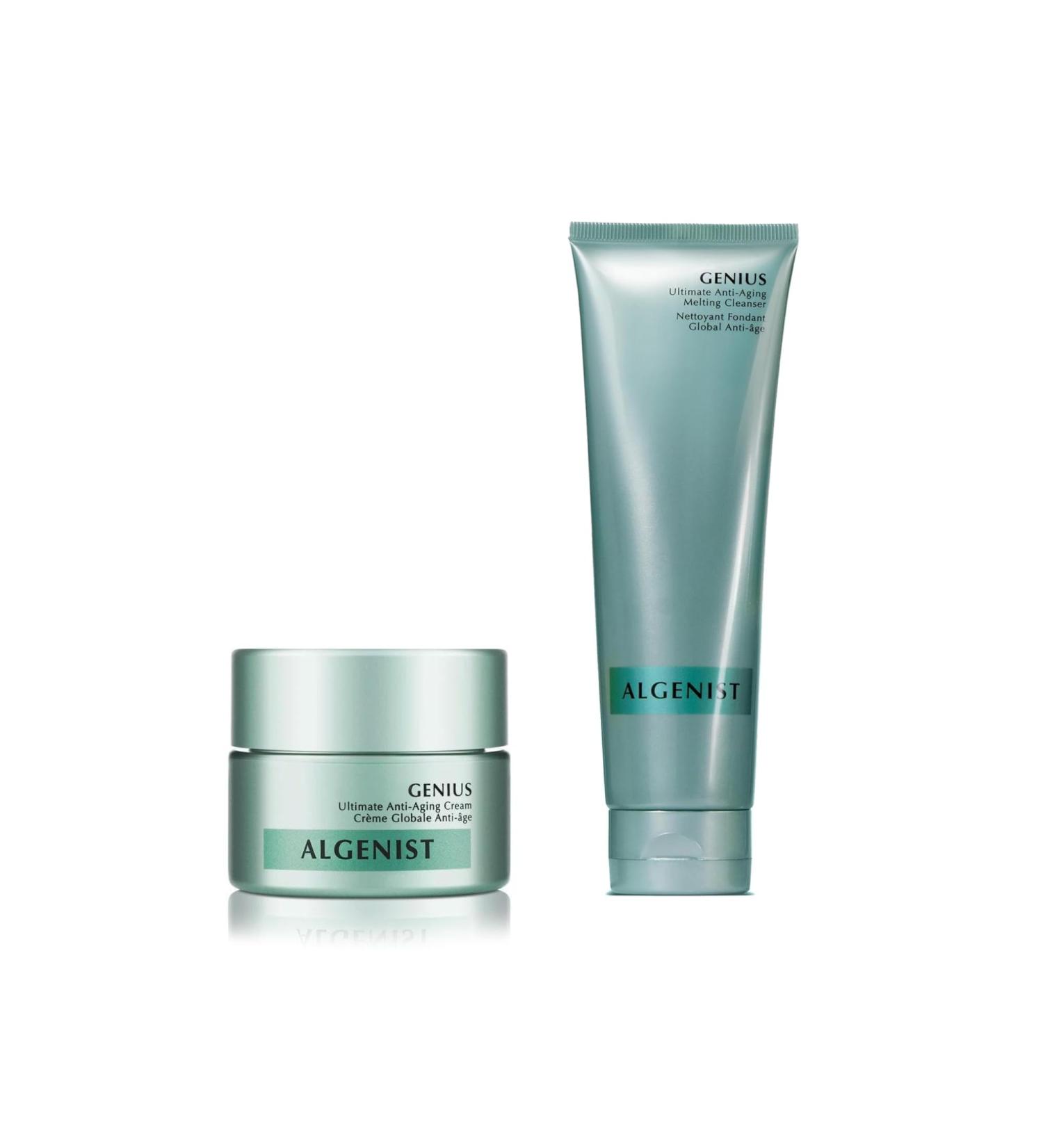 Algenist GENIUS Cleanse & Firm Set Melting Facial Cleanser (5 oz) + Face Cream (0.5 oz) Vegan Skincare with Alguronic Acid & Microalgae Oil for Radiance Hydration & Smooth Texture - Buy Online on GoSupps.com