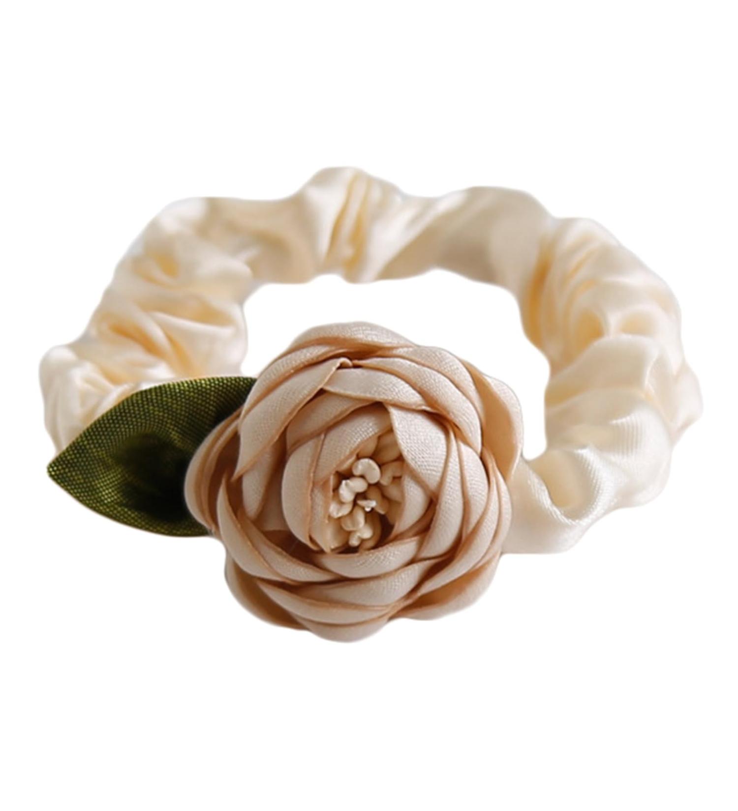 amangul Vintage Flower Hair Scrunchies Thick Updo Oversized Scrunchies Elegant -Hair Rope Scrunchy Women Ponytail Holder(Orange) - Buy Online on GoSupps.com