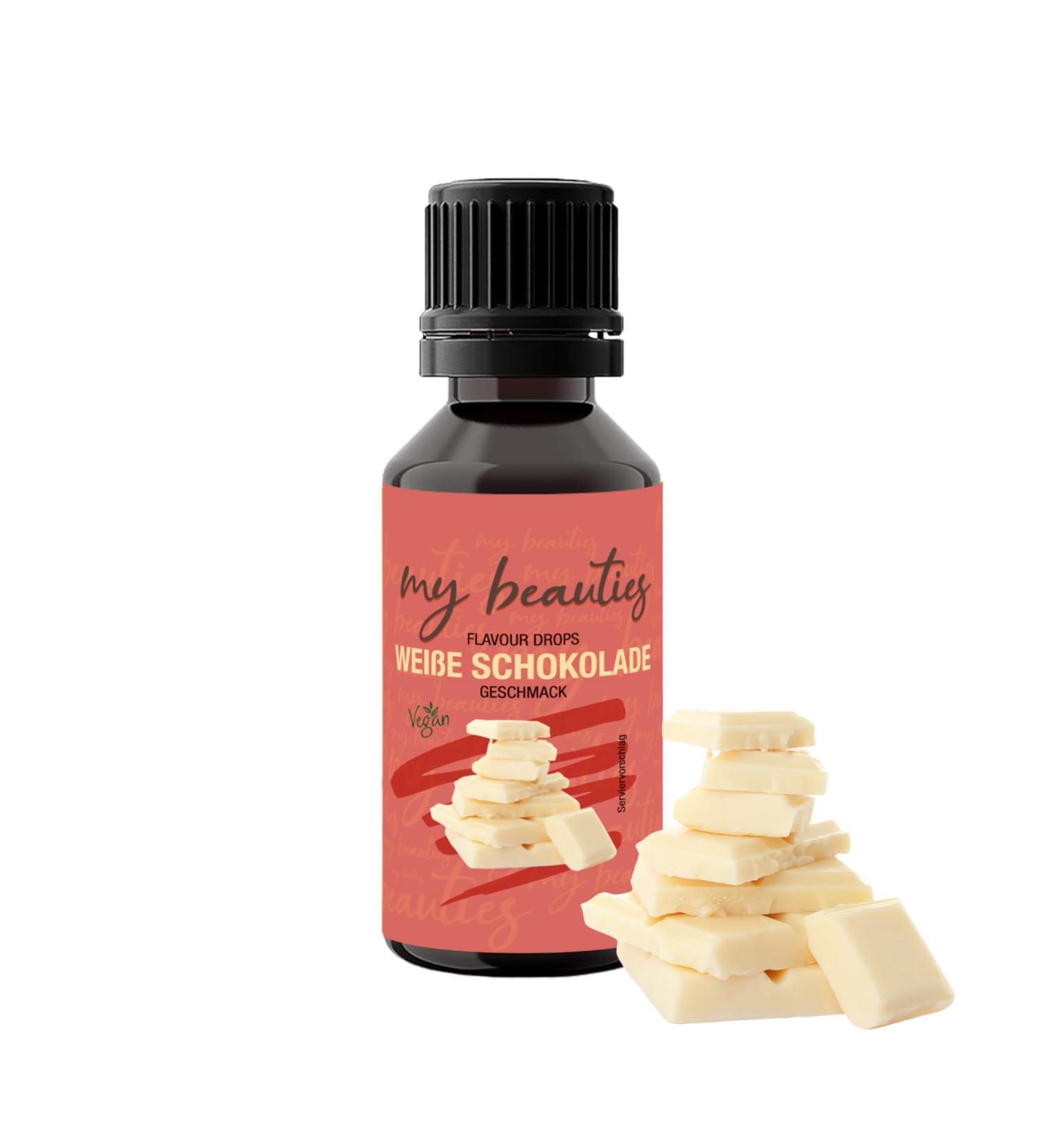 Buy My Beauties White Chocolate Flavor Drops 30ml - Sugar-Free & Low-Calorie Aroma Drops for Food - International Shipping Available - Buy Online on GoSupps.com