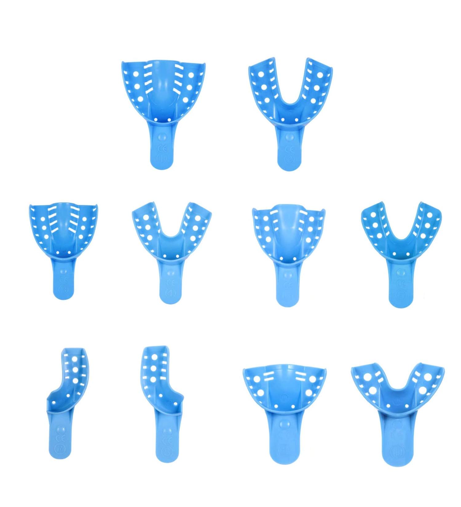 10x Disposable Autoclave Perforated Impression Spoon Set - Dentist Tools & Accessories - 10 Tooth Holder Pressure Spoons - Buy Online on GoSupps.com