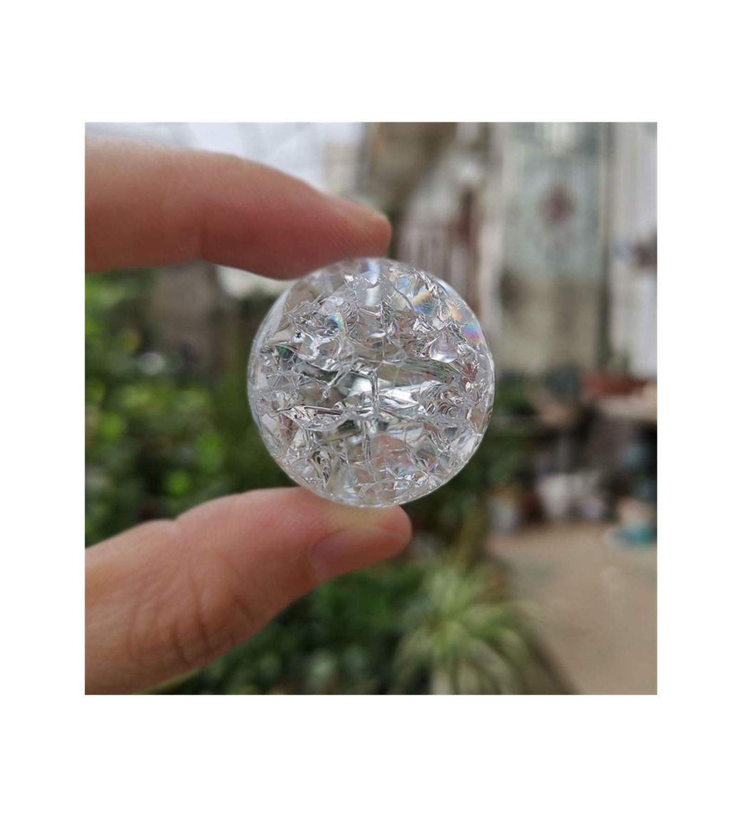Fennchun crystal ice rack ball water wells bonsai glass ball main decoration ornaments feng shui figure marble ball gifts (color: dark khaki size: 30mm) 30mm dark khaki