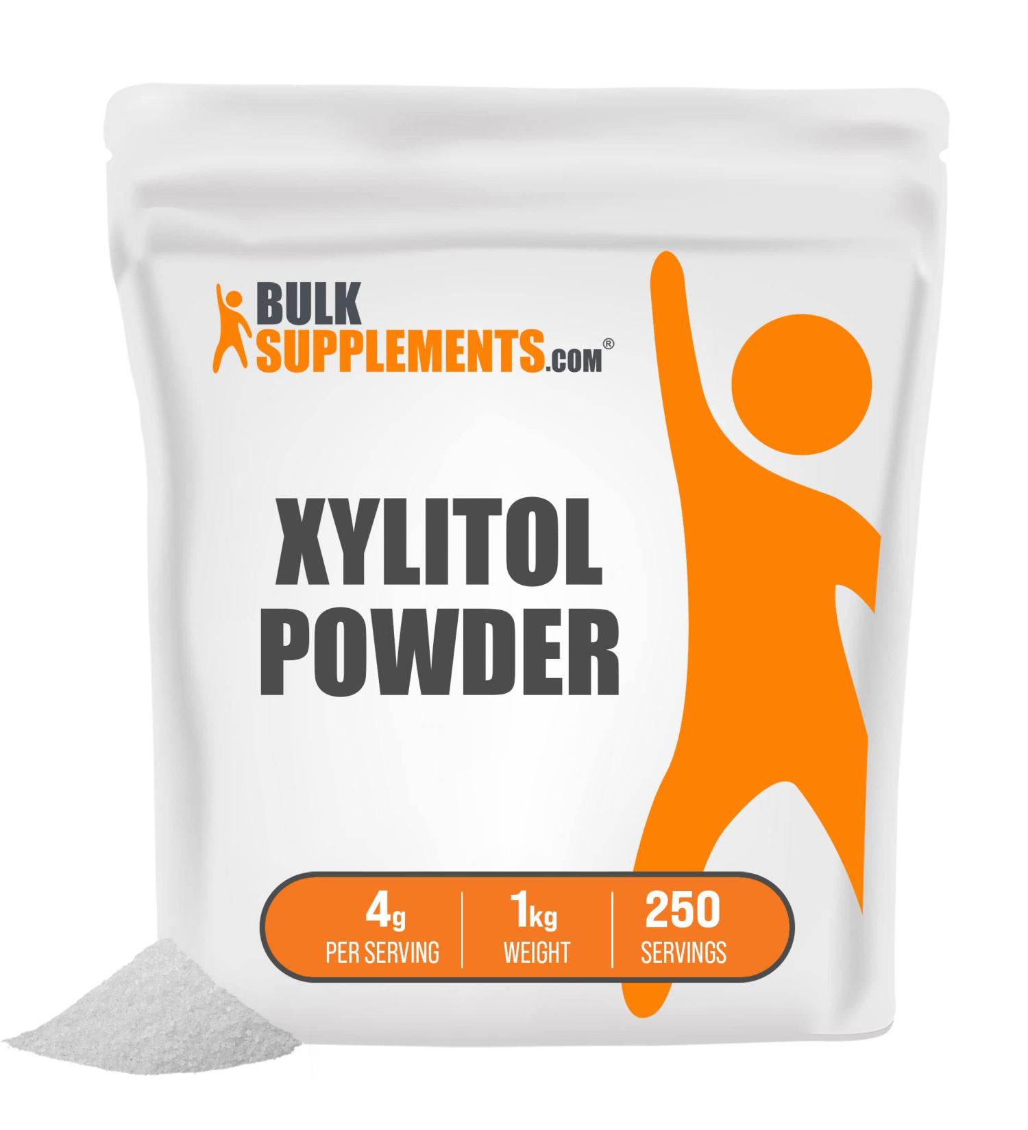 BulkSupplements Xylitol Powder - Natural Sugar Substitute for Baking & Cooking - Gluten Free - 1kg (2.2 lbs) - Buy Online on GoSupps.com